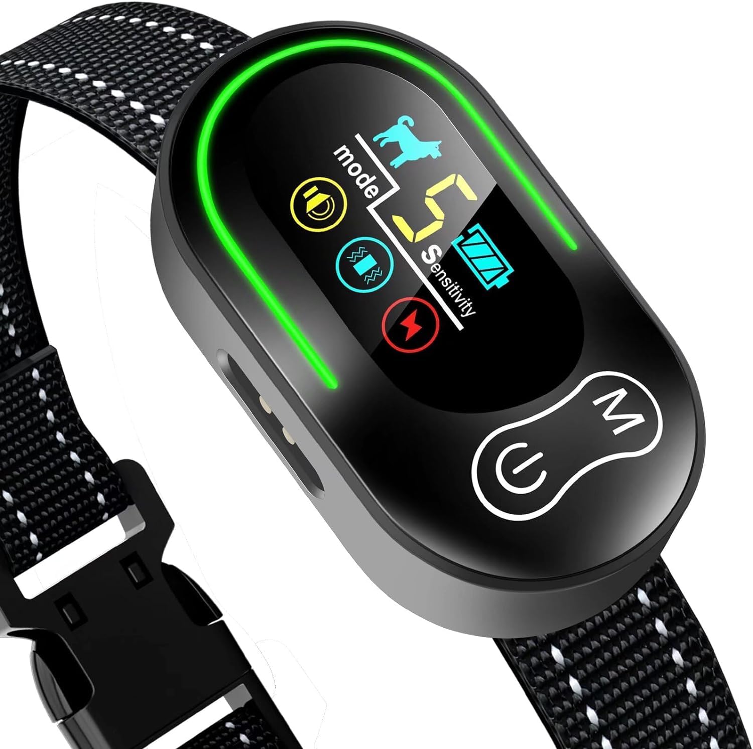 Akuvu Dog Bark Collar - Rechargeable Smart Barking Collar, Anti Bark Training Collar With Adjustable Sensitivity Beep Vibration Shock, Bark Shock Collar For Large Medium Small Dogs (Black)