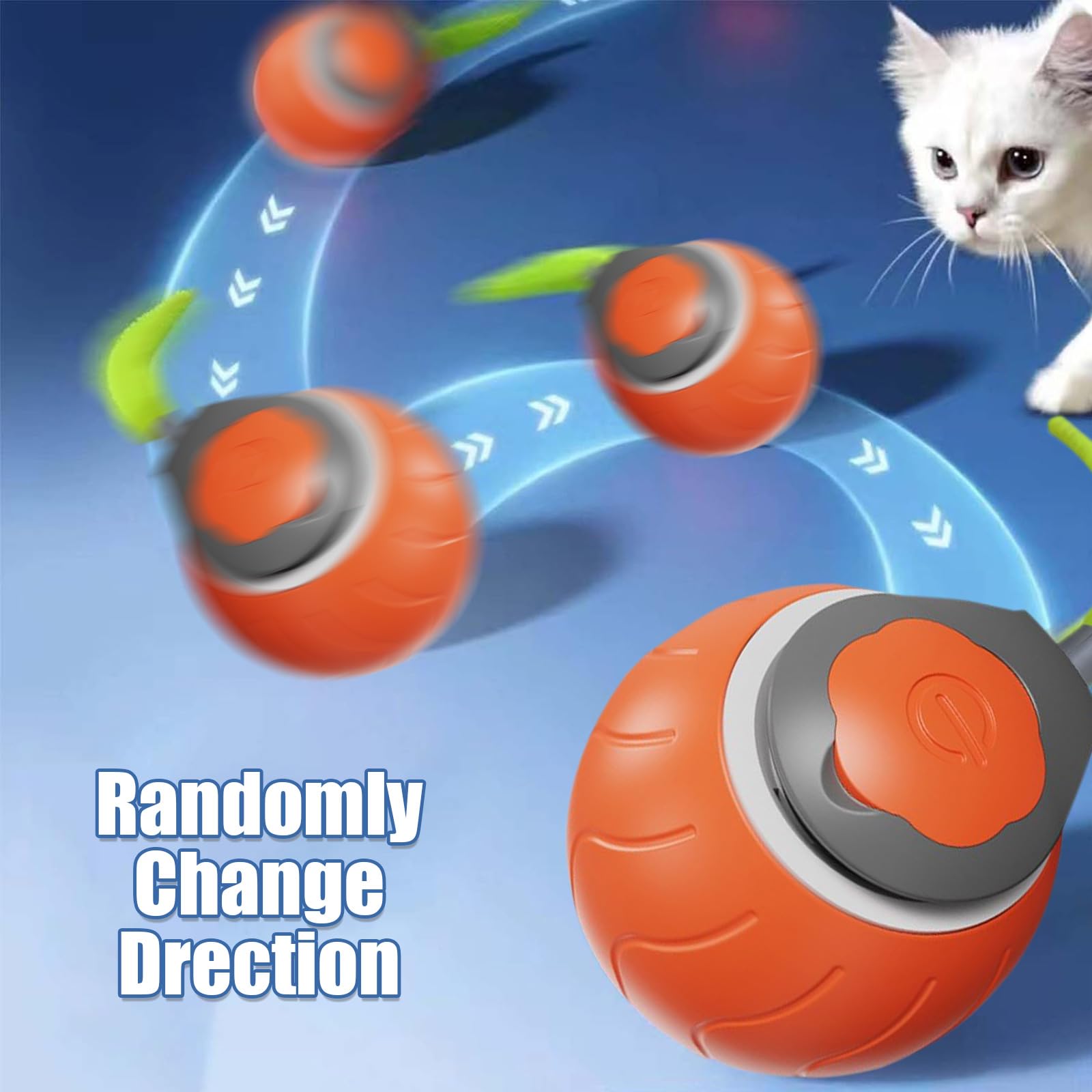2Pc Speedyi Tail 2.0,Speedyi Tail Cat Toys,Interactive Cat Toy Ball For Indoor Cats,Smart And Moving Toy Ball For Cat/Dog,Two Sp