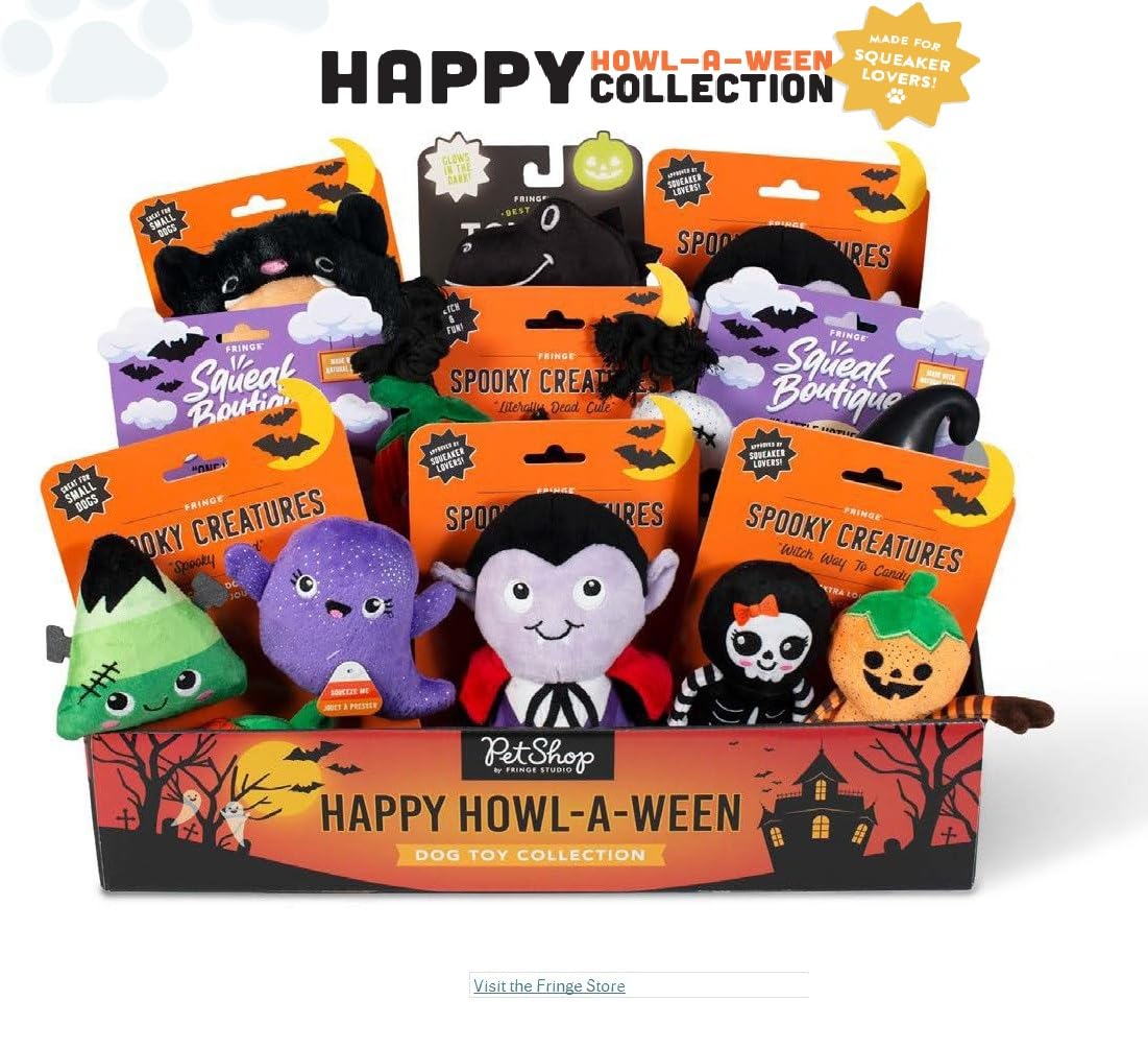 Fringe Studio Pet Toy, Trick RAWR Treat Glows in The Dark Plush Dog Toy, PetShop Collection (314607)