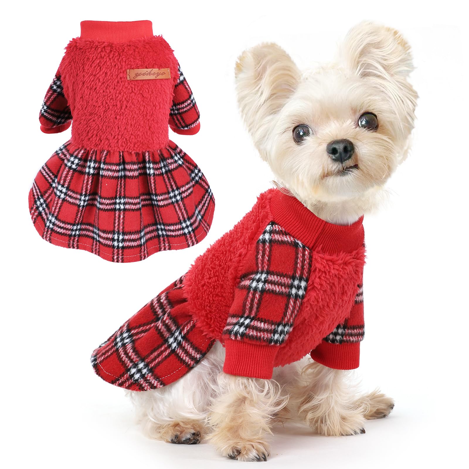 Shifenmei Christmas Dog Clothes Xxs Dog Dress Chihuahua Teacup Dog Dresses Winter Dog Clothes For Small Dogs Girl Fall Puppy Dre