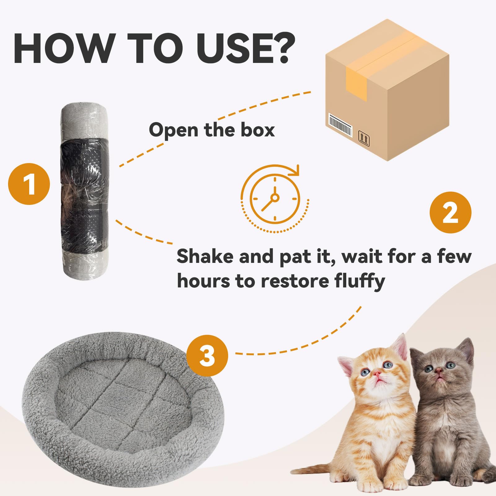 Enjoying Plush Cat Bed Mat Diameter 19.5 Round Pad with Pillow Around for Cats Dogs Relying/Curling Sleep Warm Dog Cushion for C