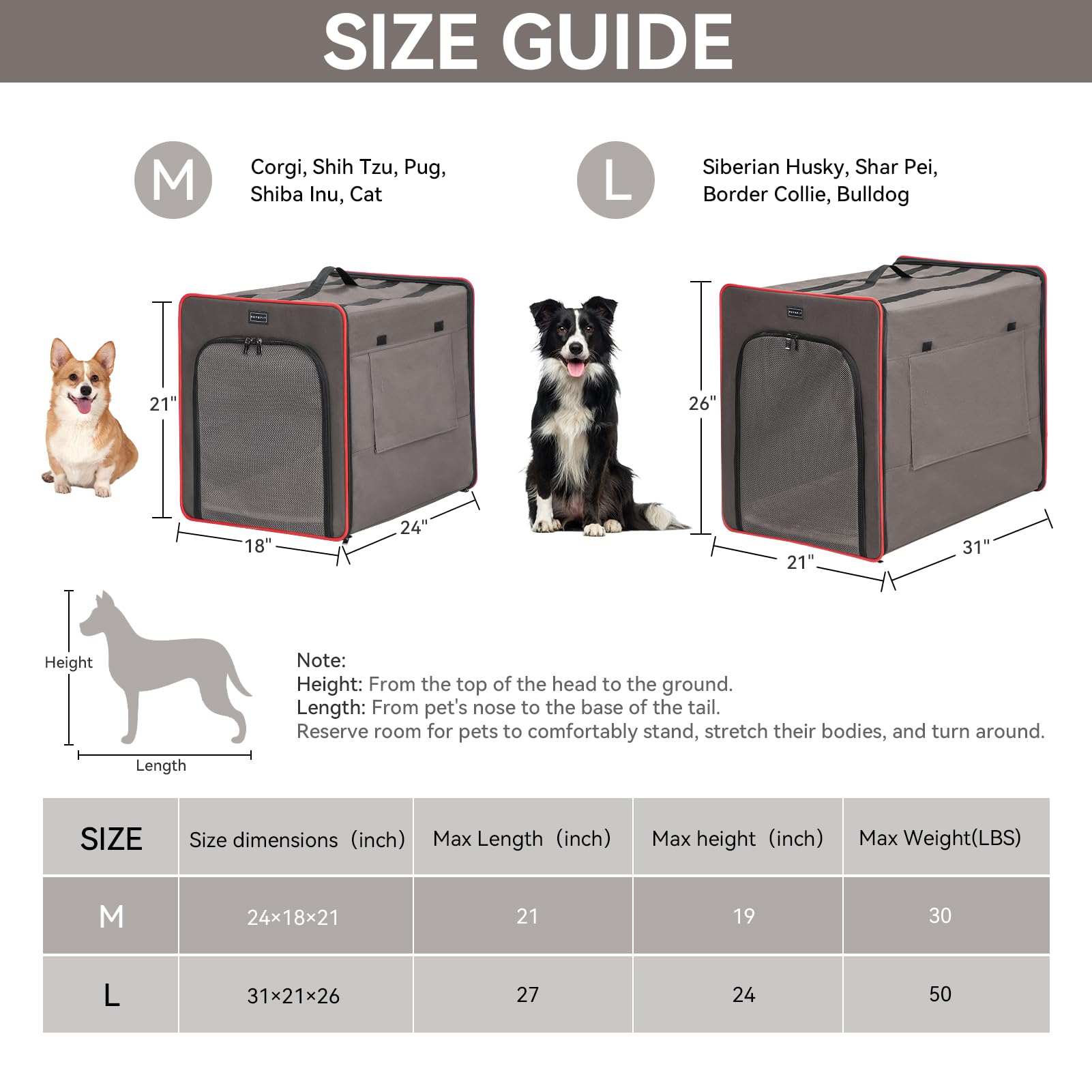 Petsfit Portable Dog Crate, Collapsible Dog Crate - 24 Inch With Thicken Mat, Easy To Fold, Sturdy And Portable, Perfect For Tra