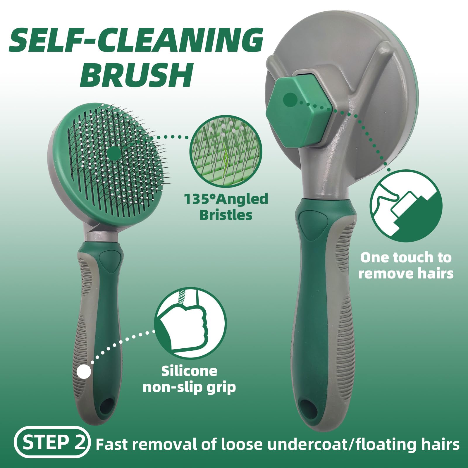 Kueiox Pet Grooming Kit - 7 Pcs Green Deshedding Brush Set With Undercoat Rake, Slicker Brush, Bath Brush & Nail Clipper For Sho