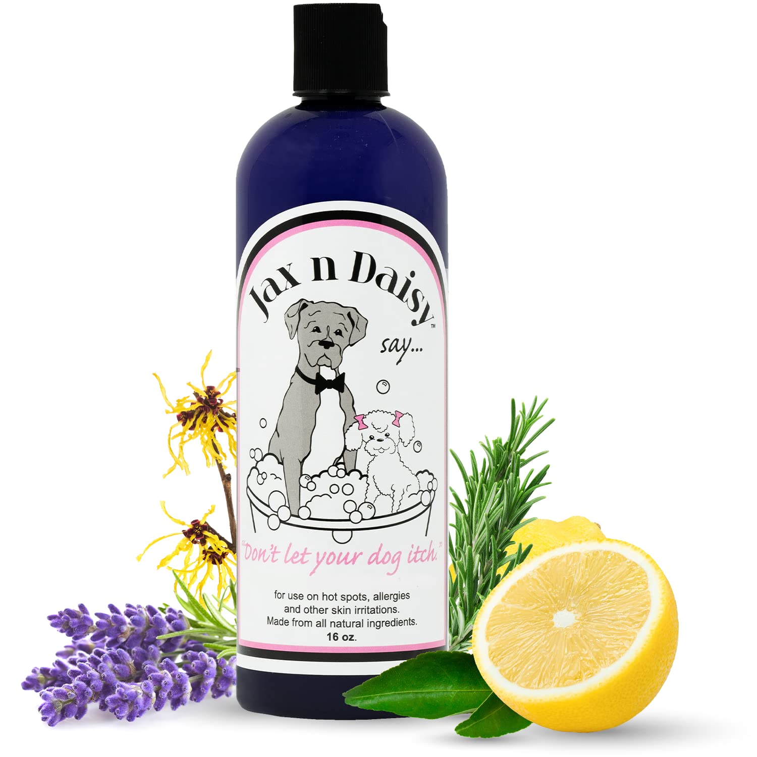 Jax N Daisy Dog Shampoo - Gentle And Effective Allergy And Sensitive Skin Shampoo For Dogs - Eliminates Odors, Fleas, And Soothes Itchy Skin - Perfect For Puppies!