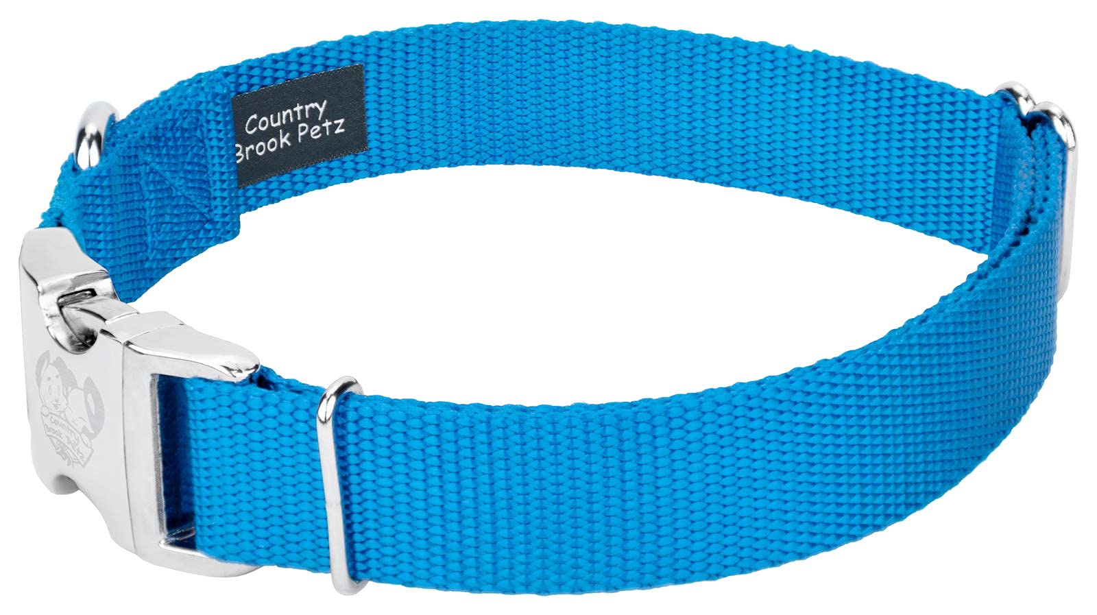 Country Brook Design - Vibrant 30+ Color Selection - Premium Nylon Dog Collar With Metal Buckle (Small, 3/4 Inch, Ice Blue)