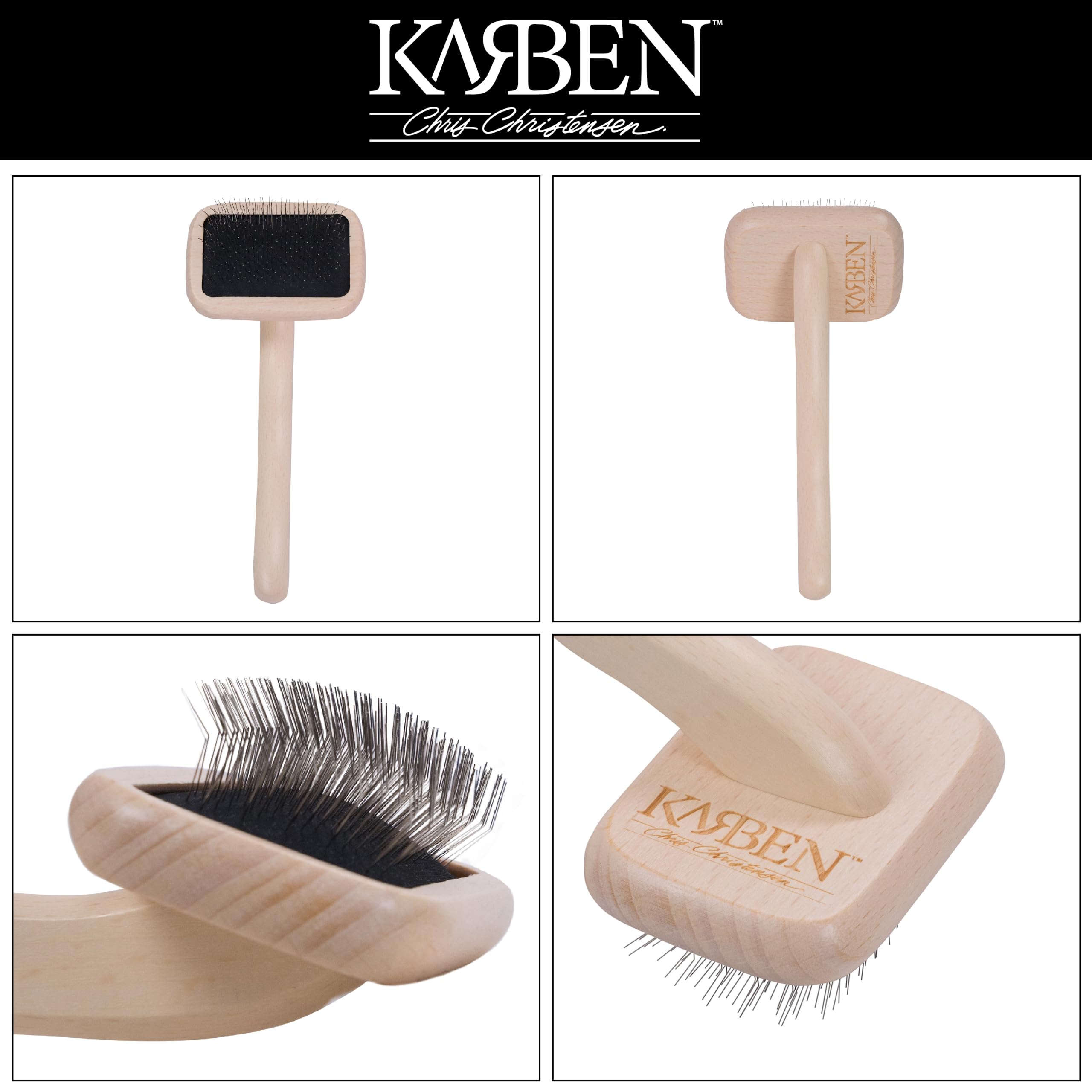 Chris Christensen Karben I Slicker Brush For Dogs, Groom Like A Professional, Ideal For All Coat Types, Remove Shedding Coat, Ta