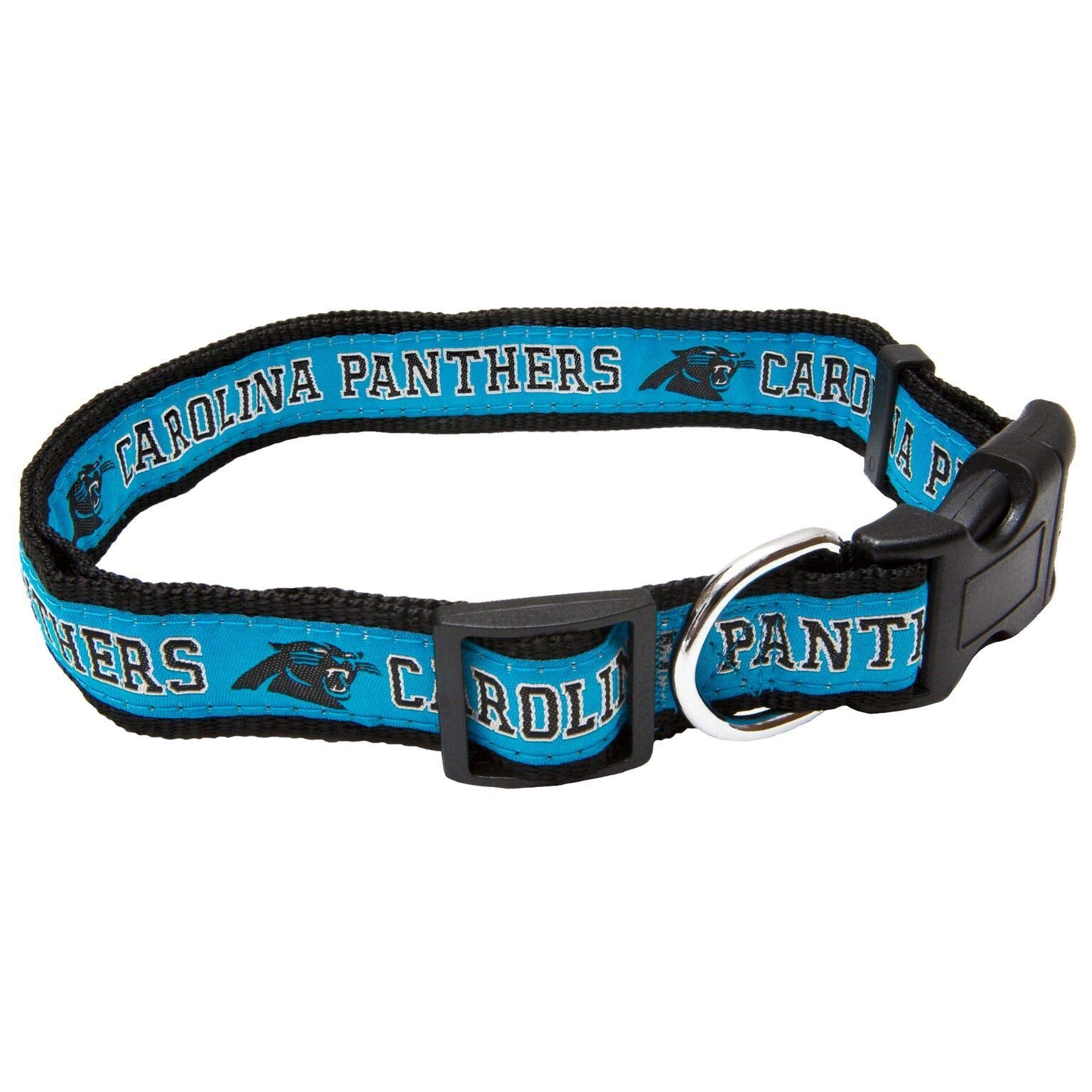 Pets First NFL Carolina Panthers Licensed PET COLLAR, Medium - Heavy-Duty, Strong, and Durable Dog Collar. Available in 31 Footb