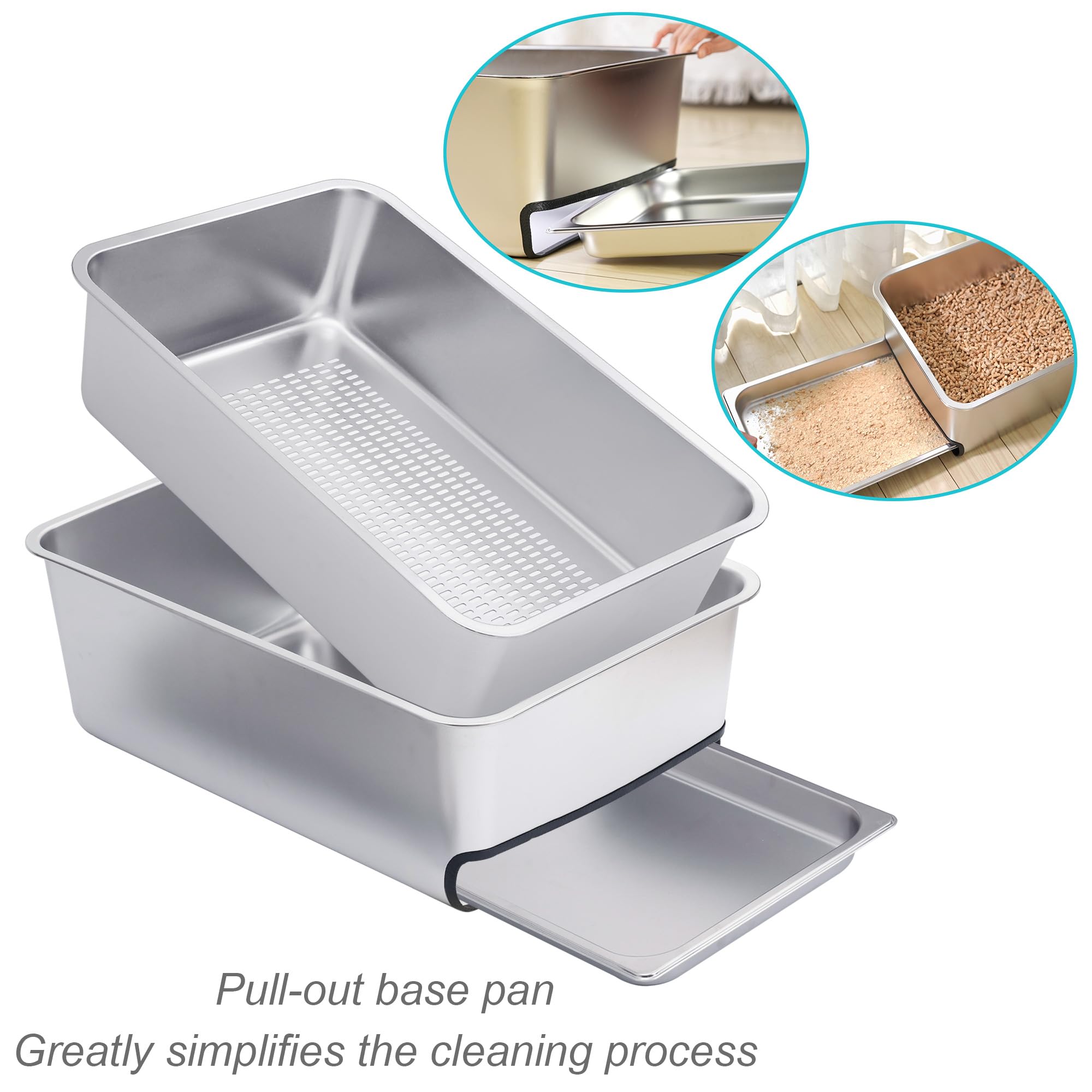 Sorstrem 8 Pull-Out Sifting Cat Litter Box, Anti-Splash & Odor Control
