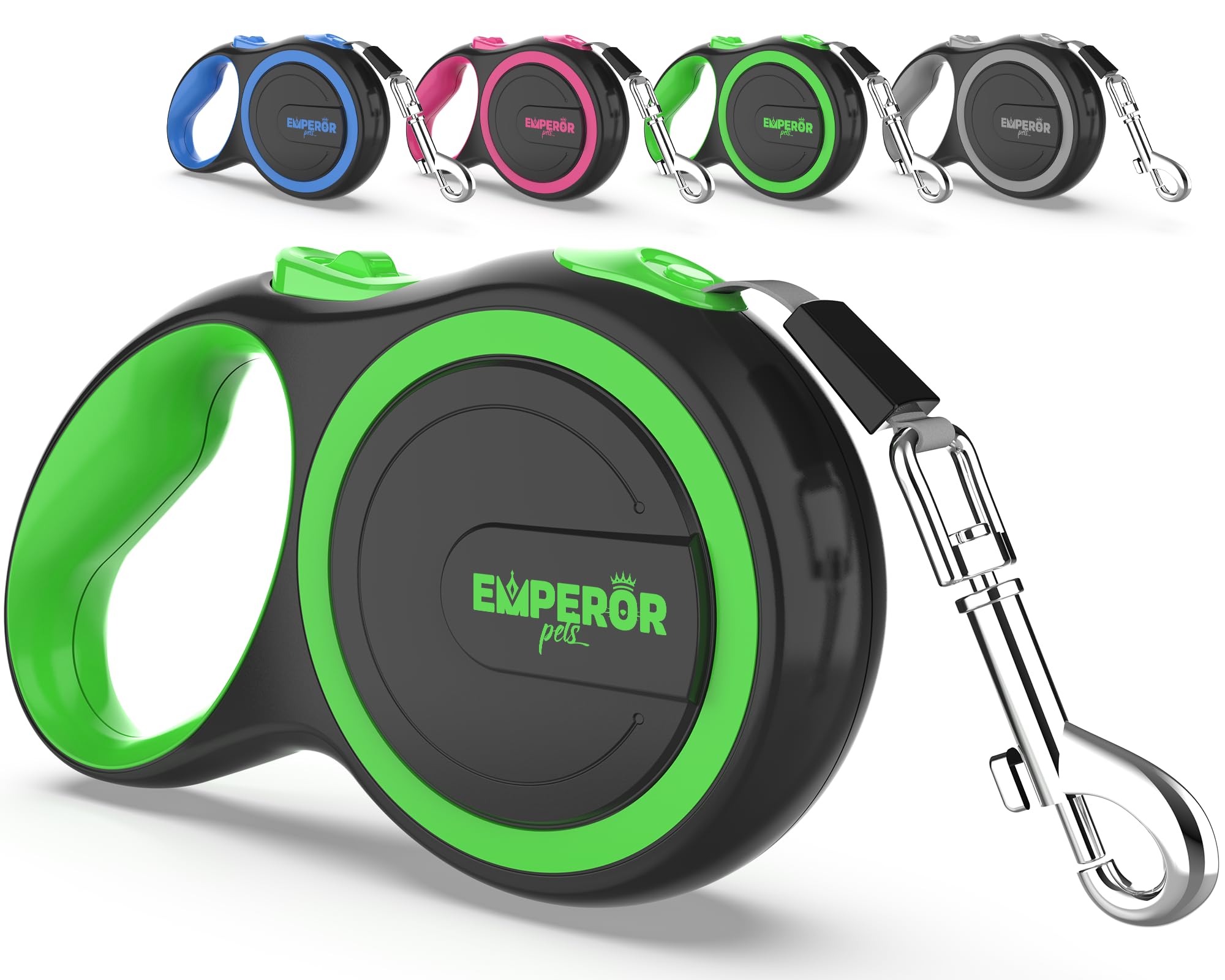 Emperor Pets 16 Feet Retractable Dog Leash Large Dogs - Up To 110Lb, Large Dog Leash Heavy Duty Dog Leash Retractable 26 Ft, Dog Leashes For Large Breed Dogs, Dog Leashes For Medium Dogs -Gn16
