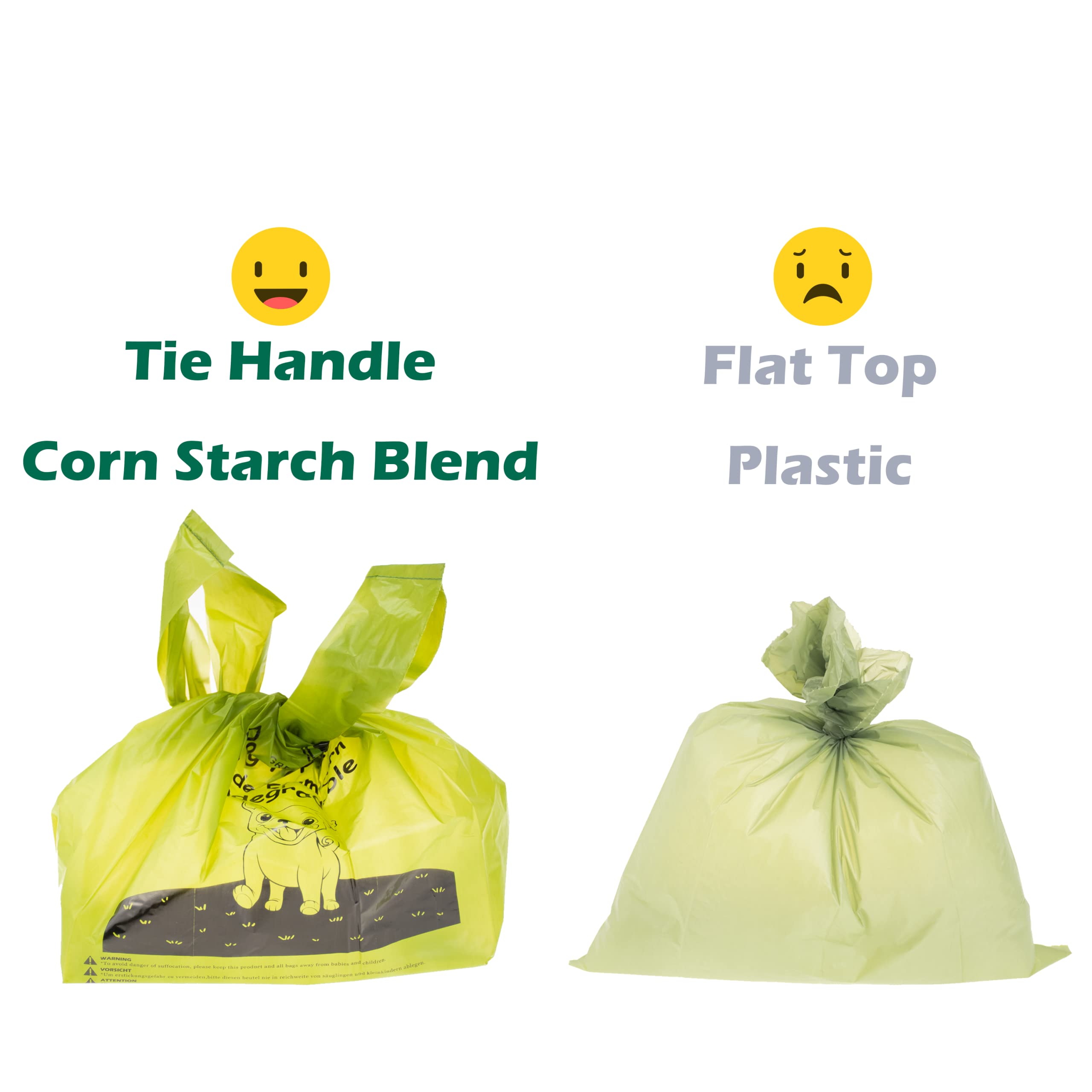 Greener Walker Tie Handles Poo Bags For Dog Waste, 600 Doggy Waste Bags Extra Thick Strong 100% Leak-Proof (Brown)