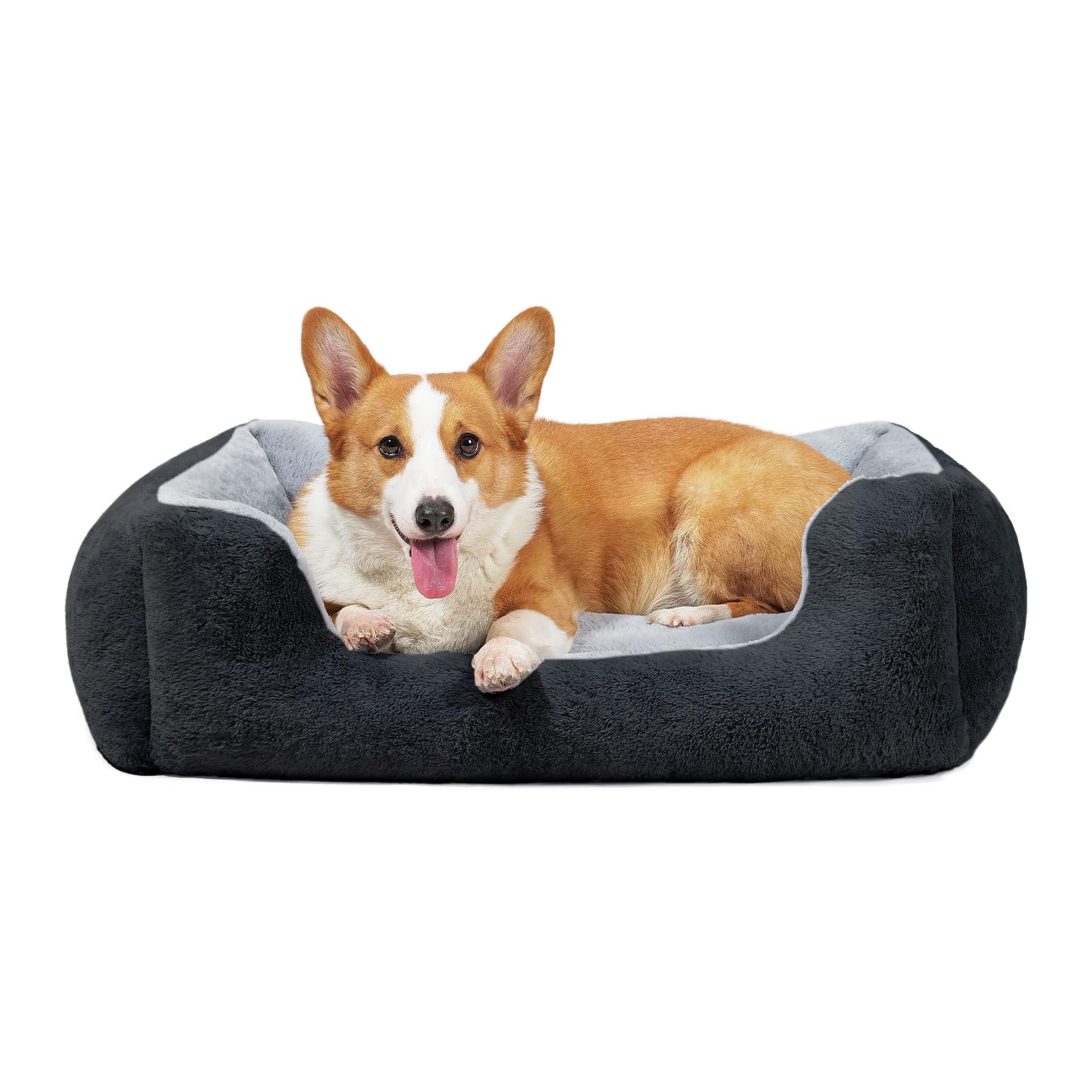 Maihandasi Square Medium Dog Bed Washable - Fluffy Cat Bed, Waterproof Anti-Slip Plush Pet Sofa, Vibrant Life Dog Bed For Medium