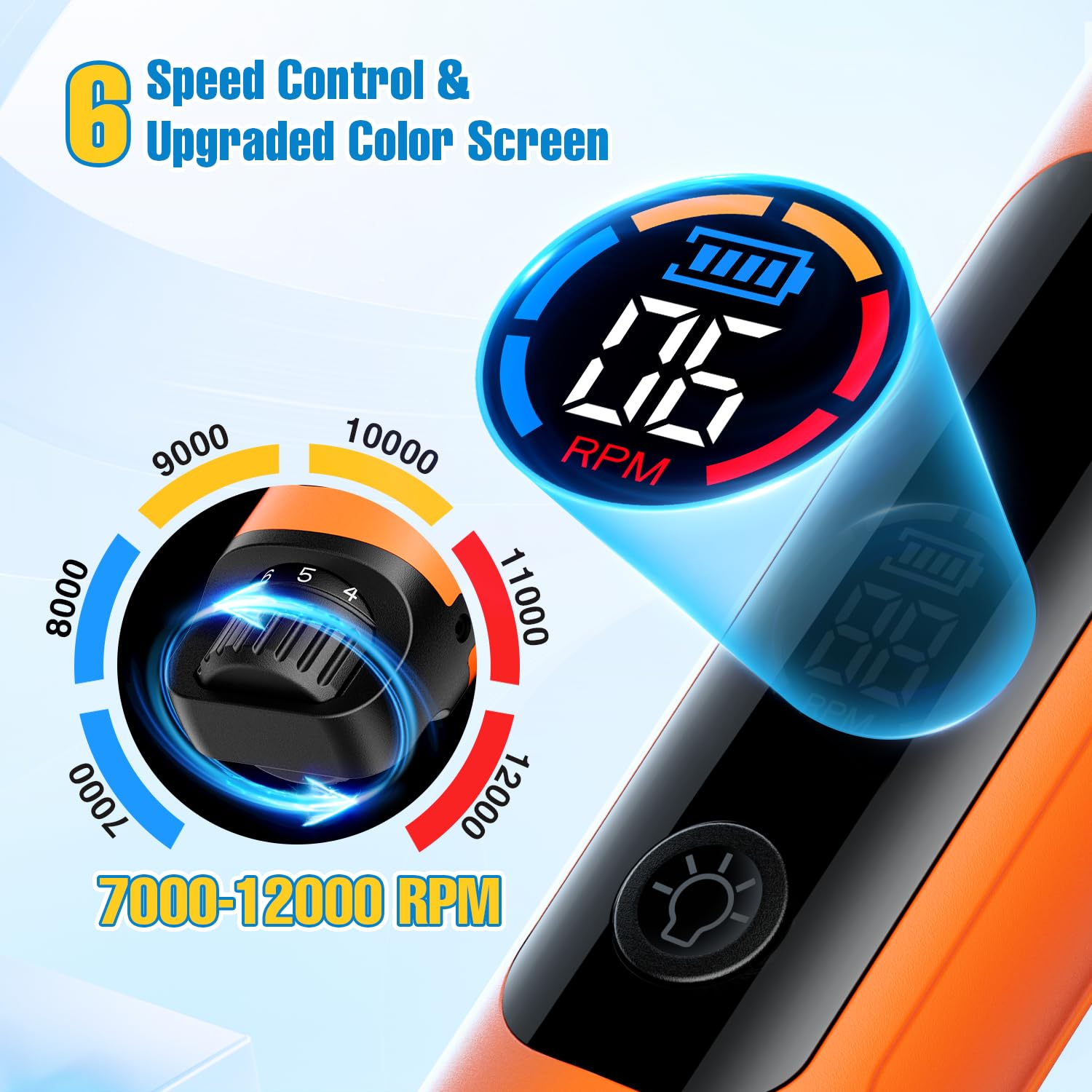 Dog Nail Grinder, 6-Speed Quiet Electric Dog Nail Trimmers, Dog Nail Clippers With File For Small Medium Large Dogs, Cats, Recha