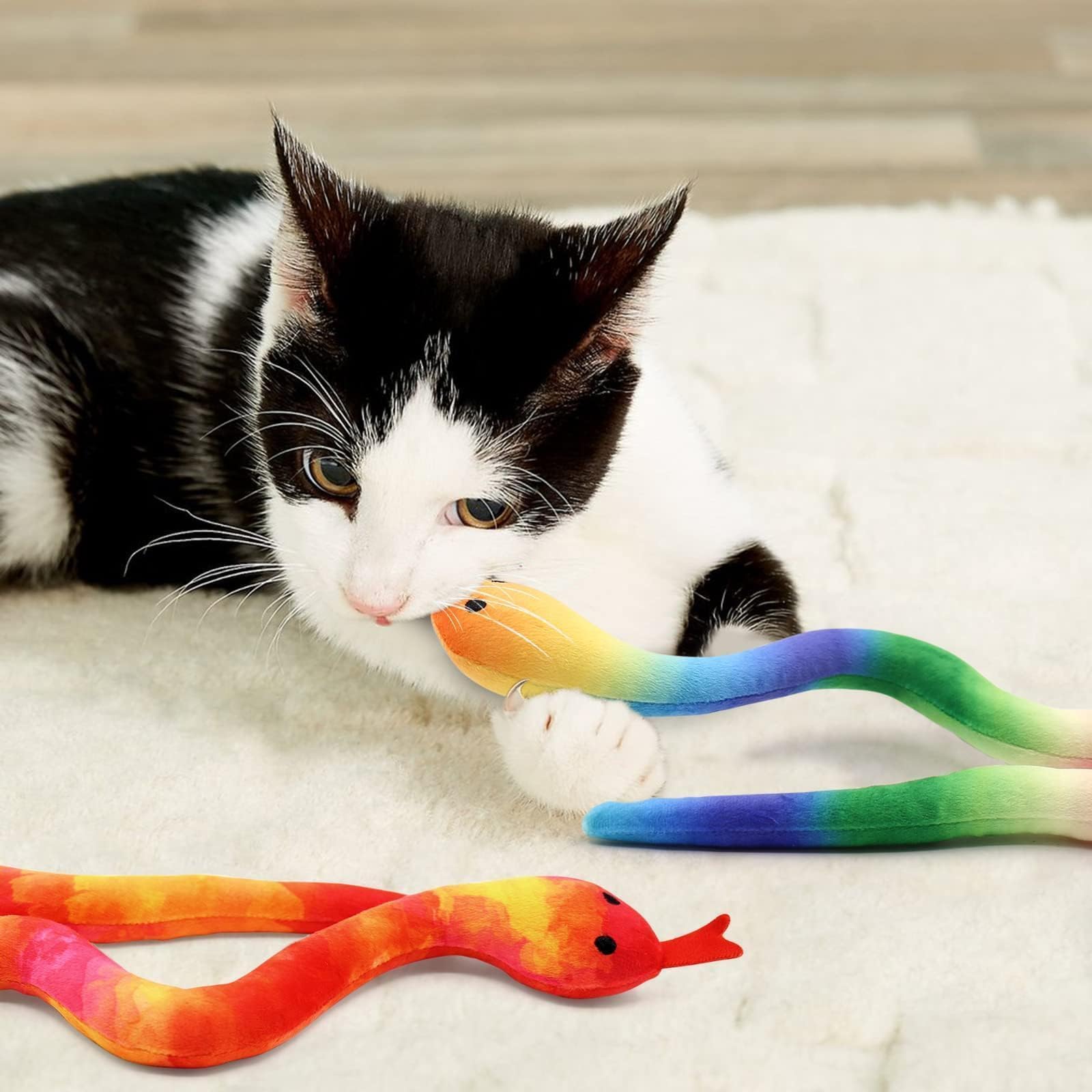 Ciyvolyeen 5 Pack Snake Cat Toys Catnip Toys For Indoor Cats Kitten Supplies Interactive Snakes Cat Toy Birthday Gift For Cat Lo