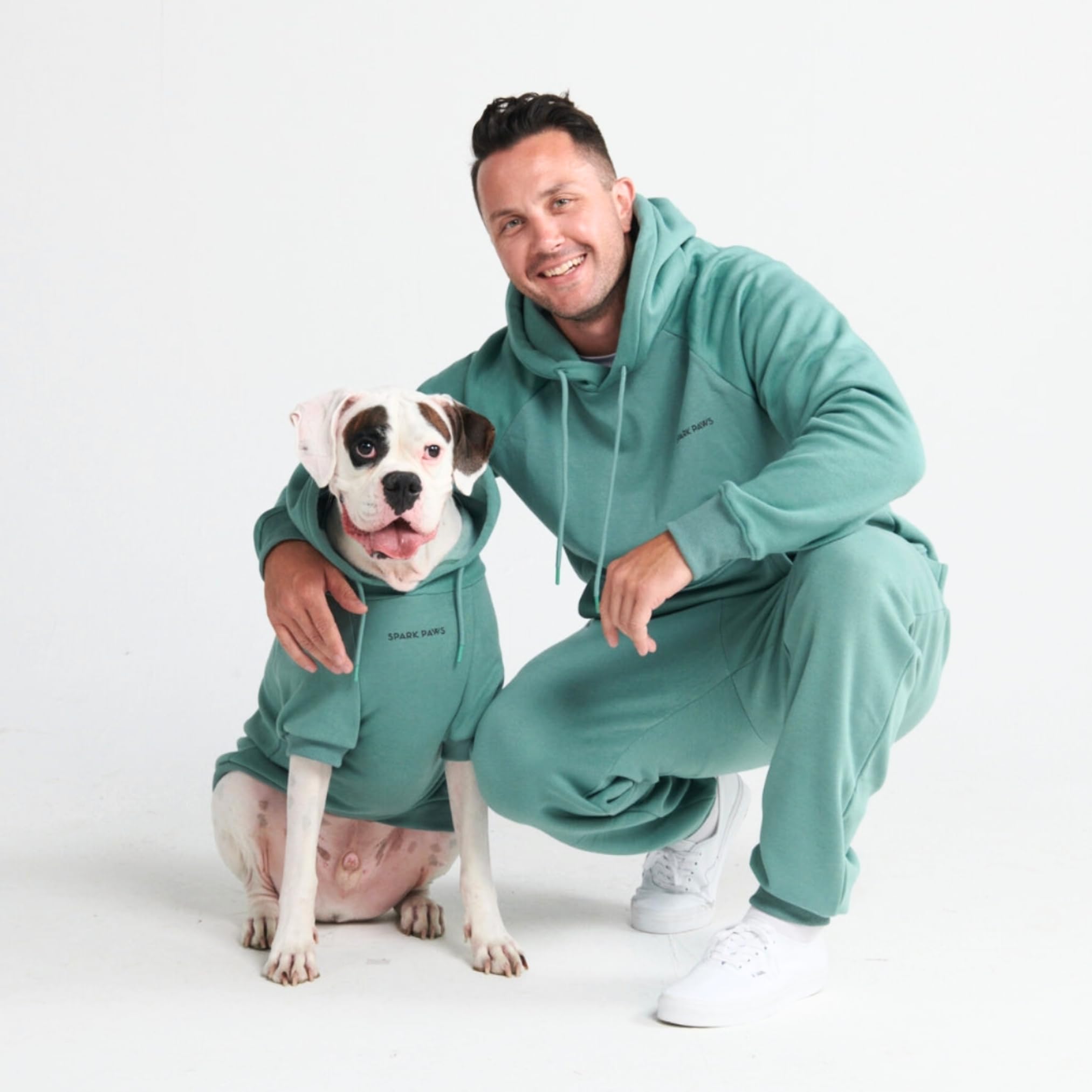 Spark Paws Dog Hoodie - Premium Quality, Buttery Soft, Superior Comfort And Fit, Calming Fleece Interior, Suitable For All Breeds - Teal - M