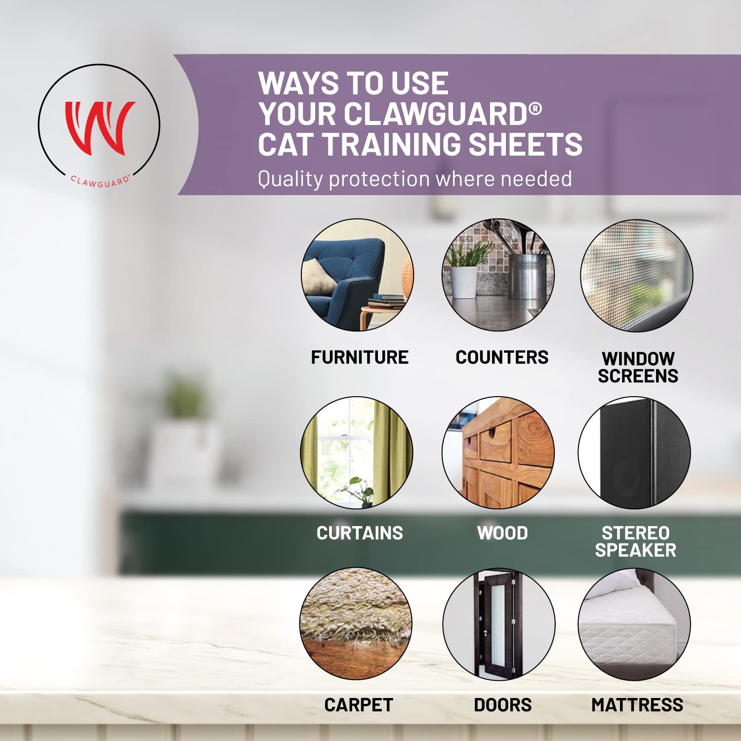 Clawguard Cat Repellant Tape 10 Xl Sheets - Cat Scratch Furniture Protector - Cat Deterrent Tape - Cat Anti Scratch Shields - Cat Scratch Sofa Protection - Sofa Drapes Screens And More