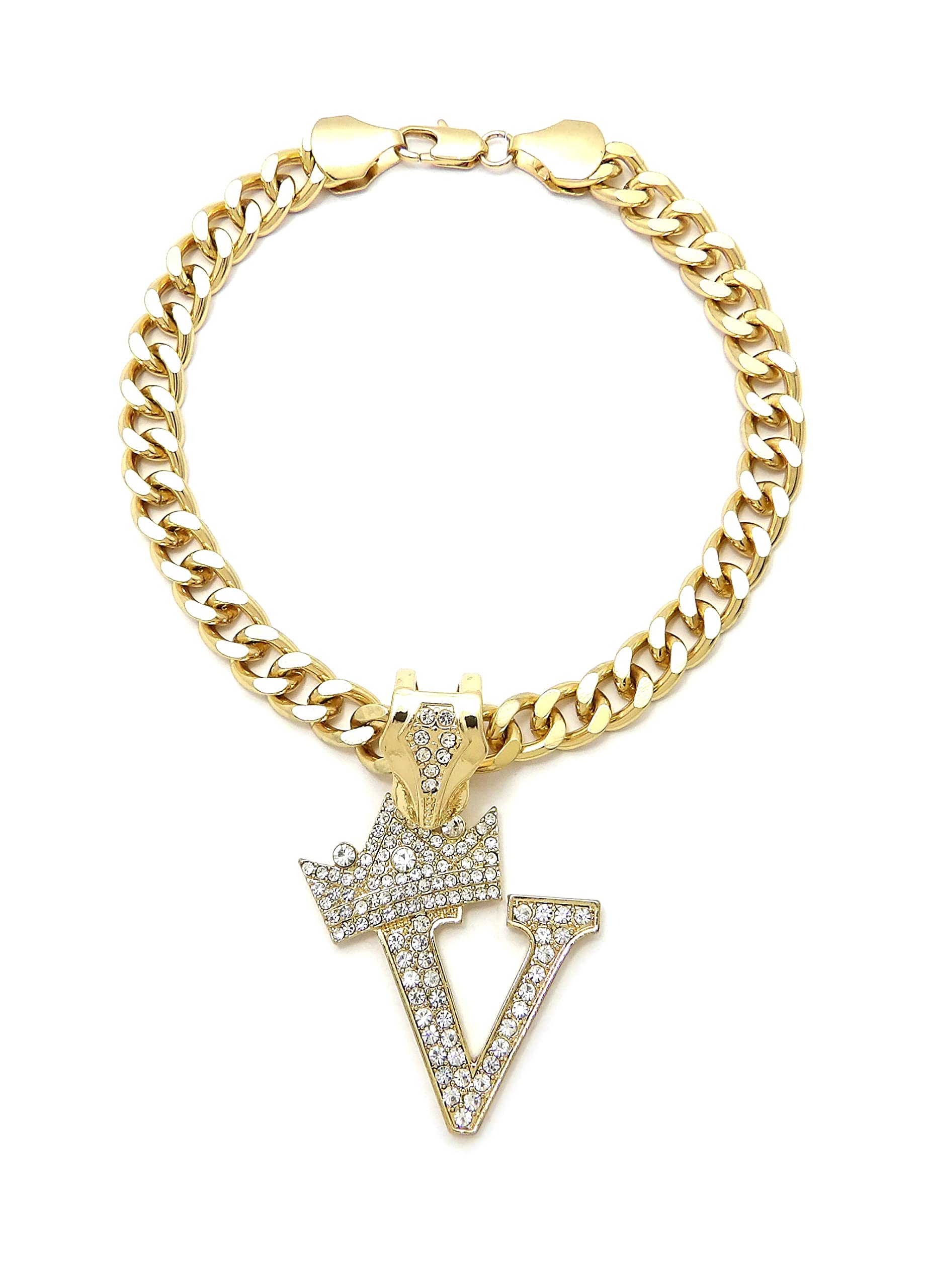 Initial Letter Cuban Chain Dog Chain Pet Chain Pet, Cat, Puppy Necklace (V, 28'')