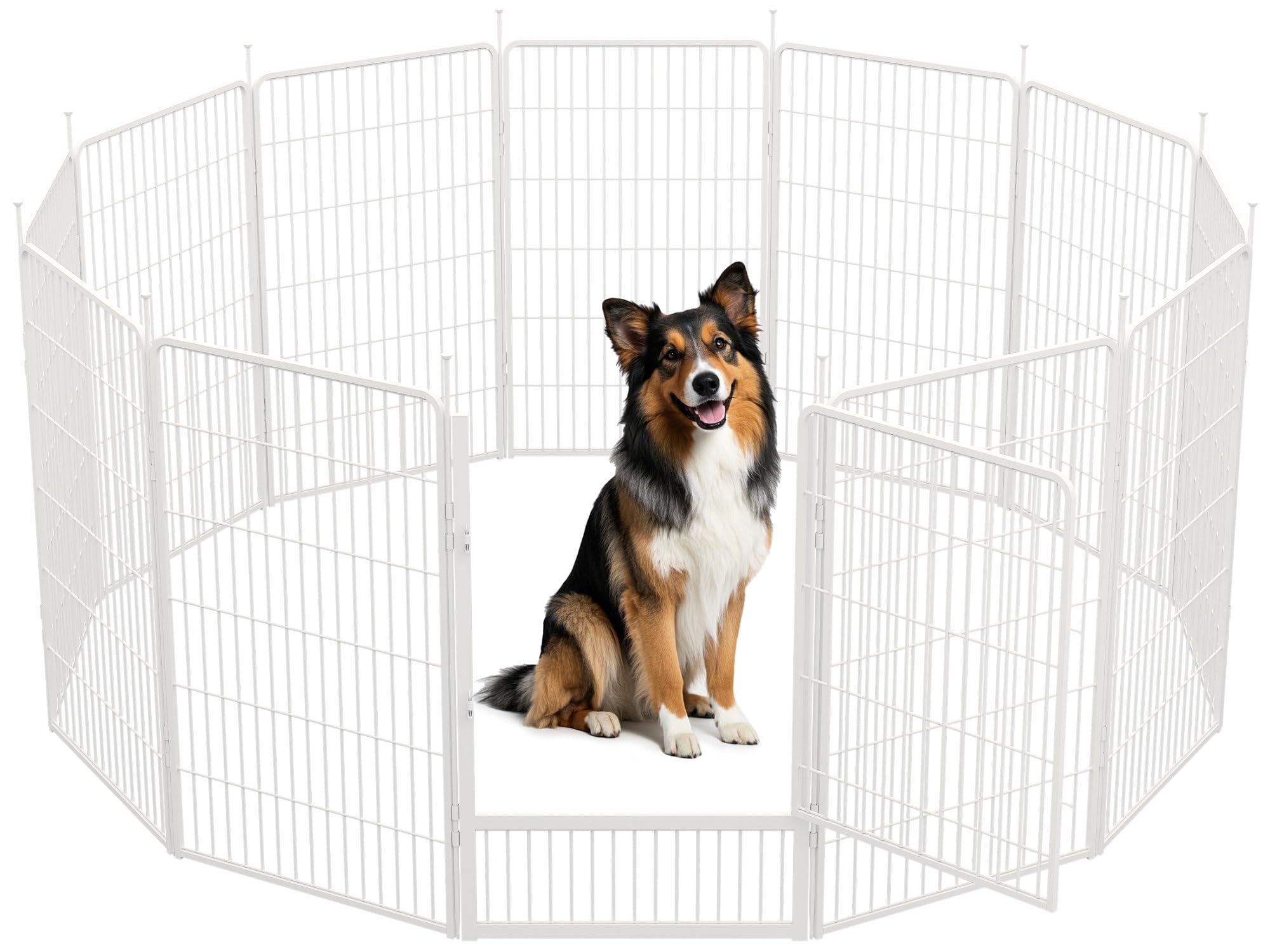 Sunsgrove Indoor Dog Playpen With Wider Door, 45 Inch 12 Panels Non Slip Dog Pen Indoor, Anti Rust Dog Fence, Free And Safe Play