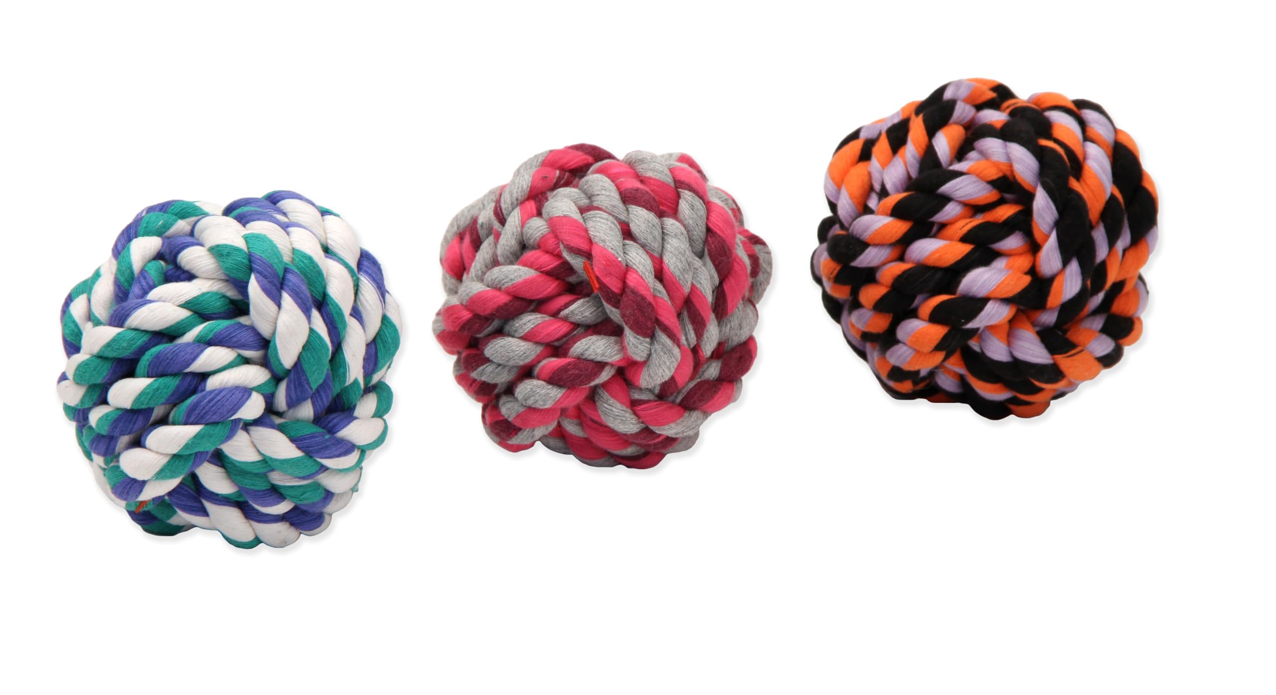 Mammoth Flossy Chews Monkey Fist Ball - Premium Cotton-Poly Rope Ball Toy For Dogs - Interactive Dog Rope Toy - Rope Dog Chew To