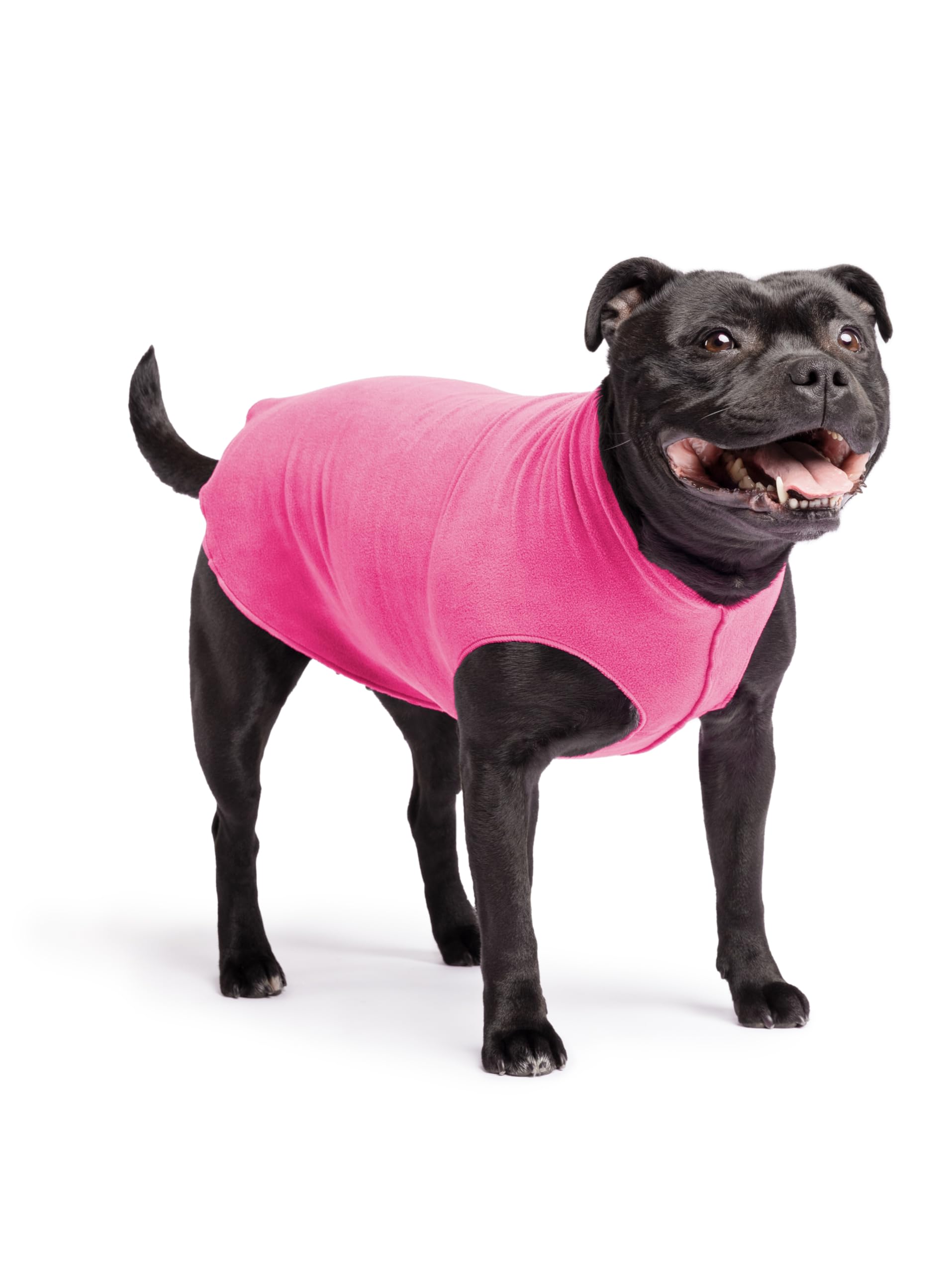 Gold Paw Stretch Fleece Dog Coat, Stretchy Pet Sweater, Machine Washable Pullover For Winter And Fall, Fuchsia, 16