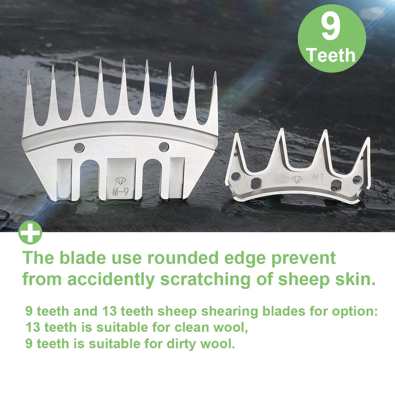 Mawaer 9 Teeth Sheep Shears Replacement Blades For Fit Oster, Lister, Heiniger Sheep Clippers, Detachable Animal Trimmer Shears