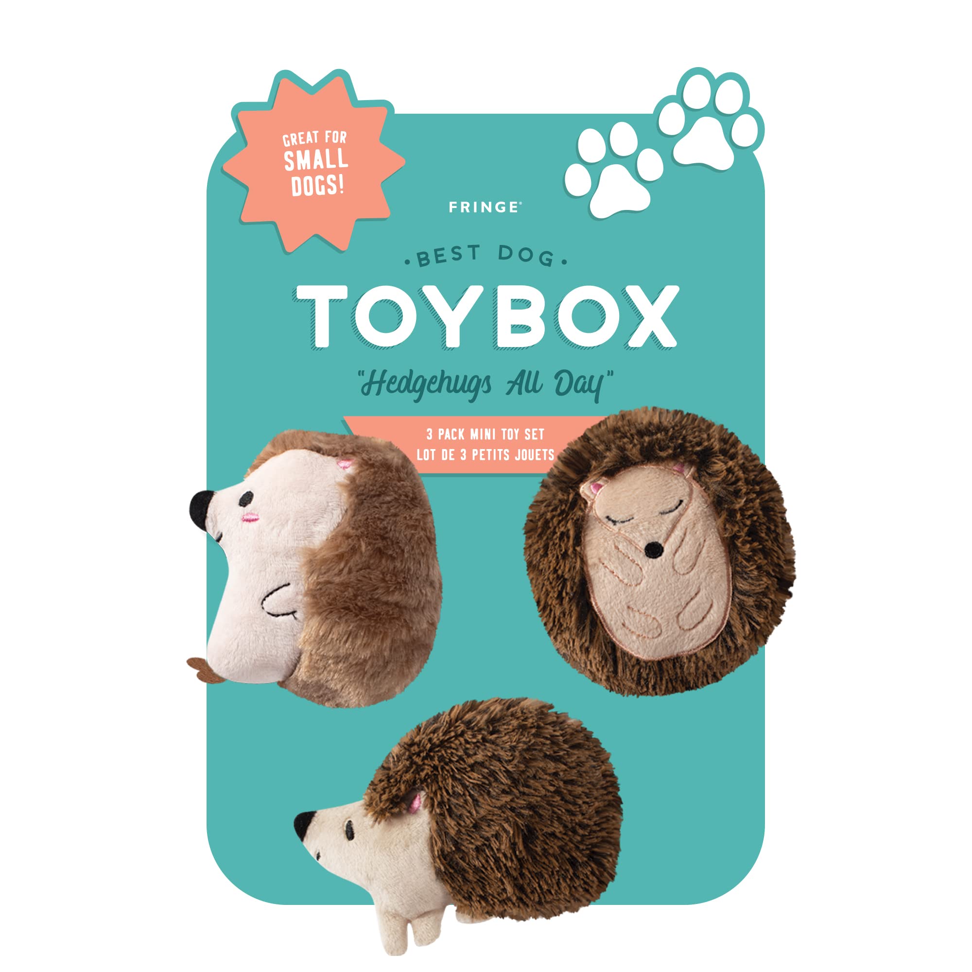 Fringe Studio Pet Toy, Small Dog Toy Set, Hedgehogs, 3 Pieces (289408)
