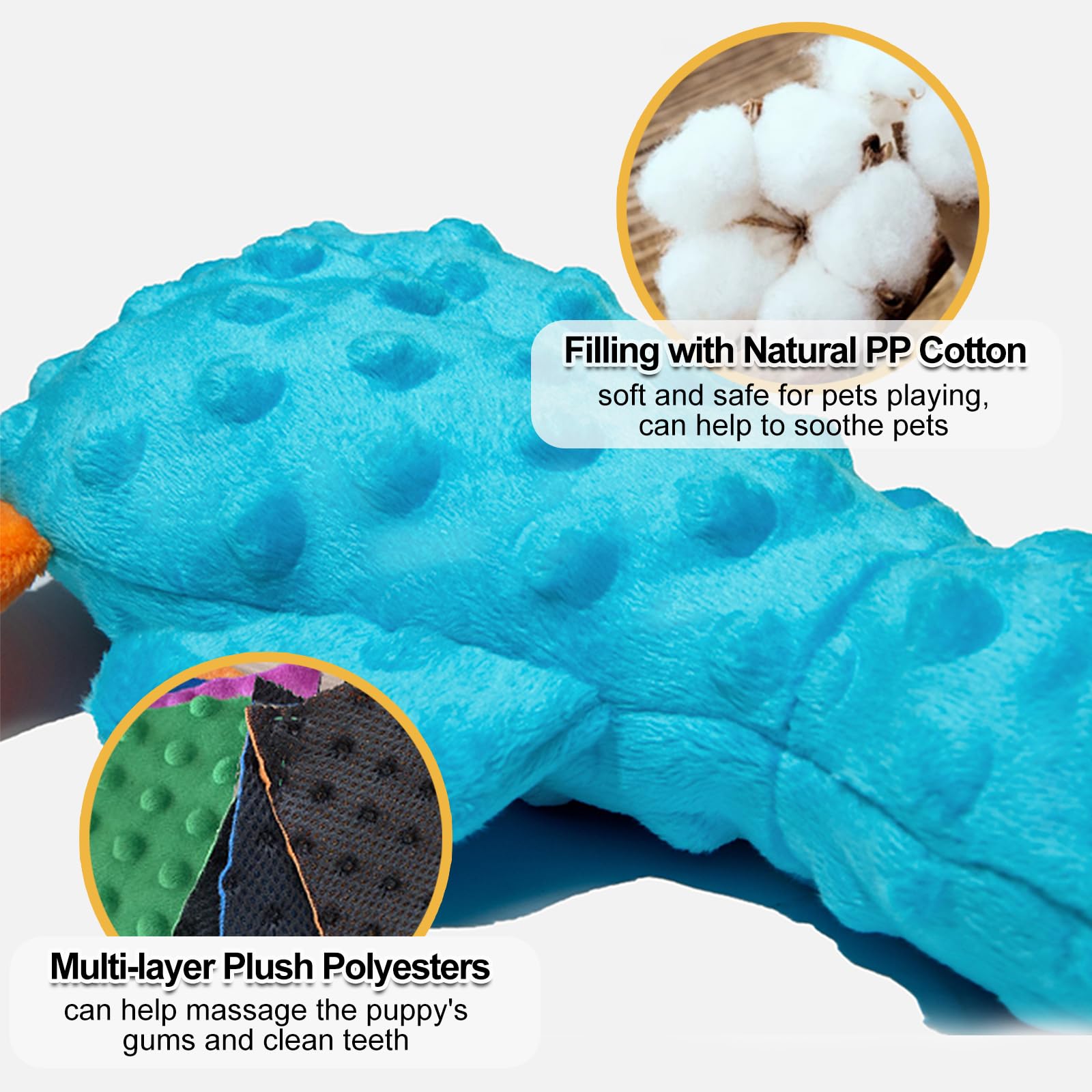 Adpartner Squeaky Dog Toys, 2 Pack Dog Toy Duck Plush Crinkle Dog Toys For Small Medium Breeds, Interactive Pet Squeaky Toys Sof