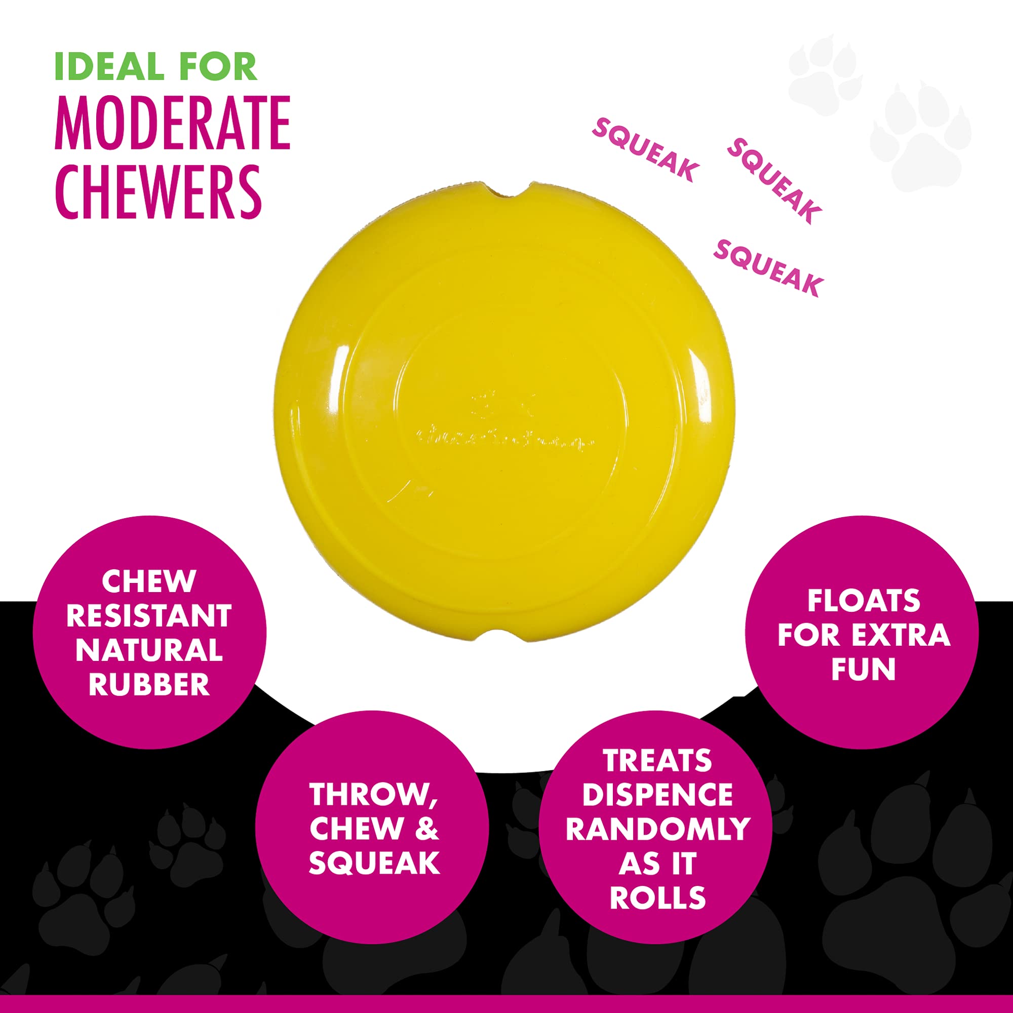 Chase 'n Chomp Field Disc Pet Chew Toy, Assorted, 4.75 inch, Red or Yellow