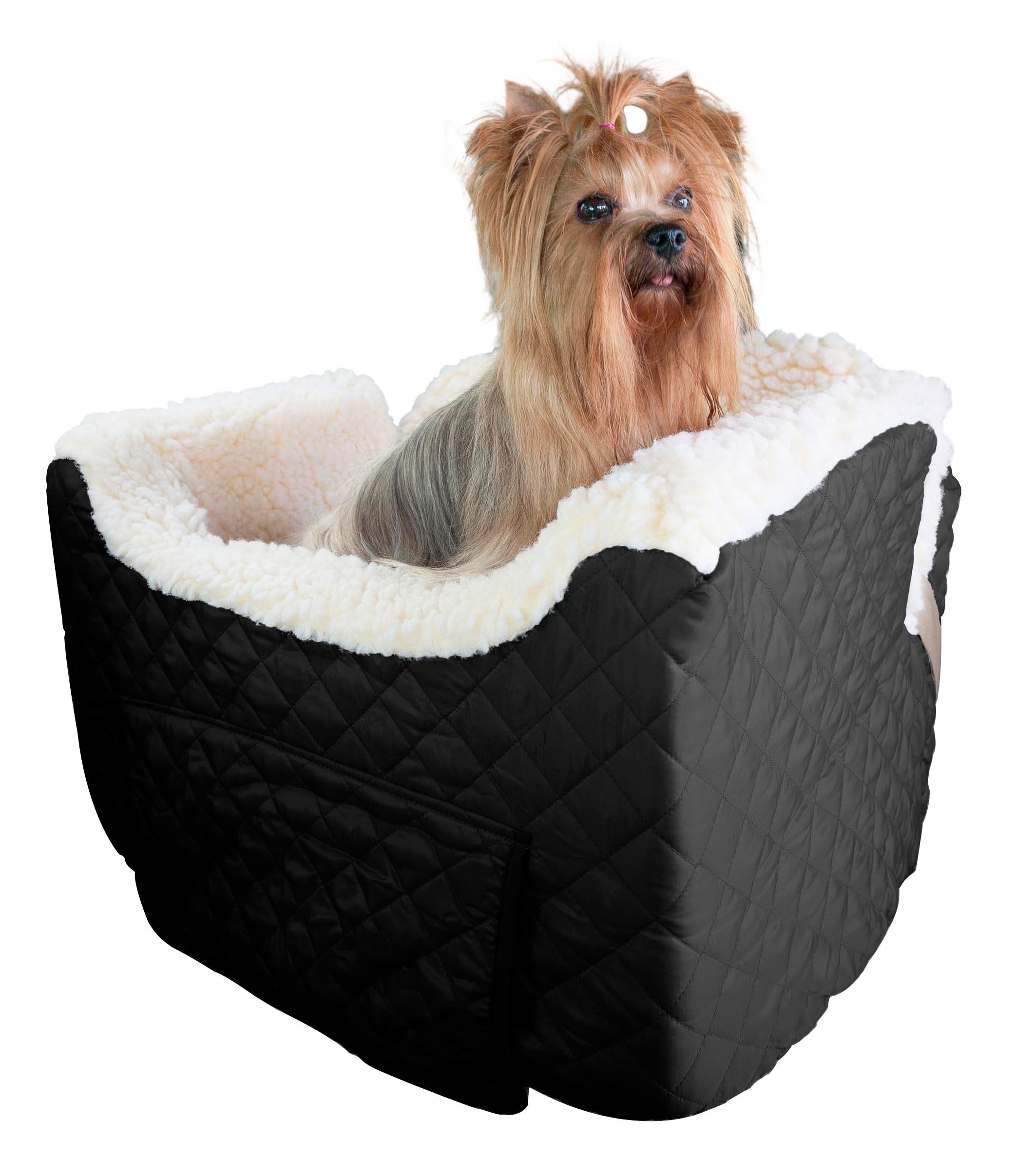 Snoozer Dog Car Seat with Storage Tray: Lookout II Dog Booster Car Seat for Pets up to 25lbs, Helps Alleviate Travel Sickness & 