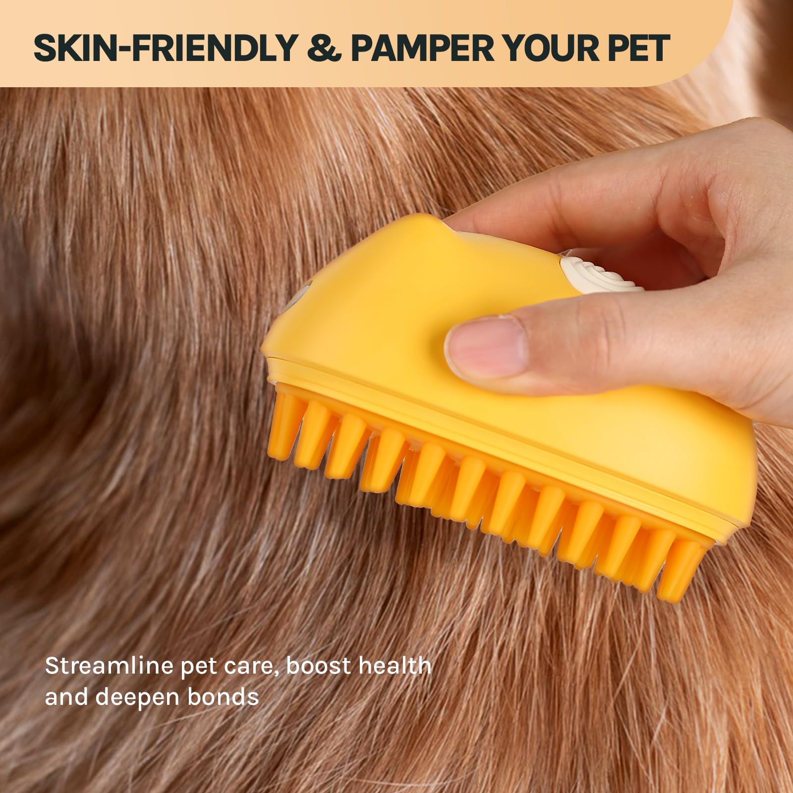 Wgp Cat Steam Brush For Shedding, Pet Grooming Brush With Dual Head, Spray Cat Brush, Cat Mist Brush, Skin Friendly Grooming, De