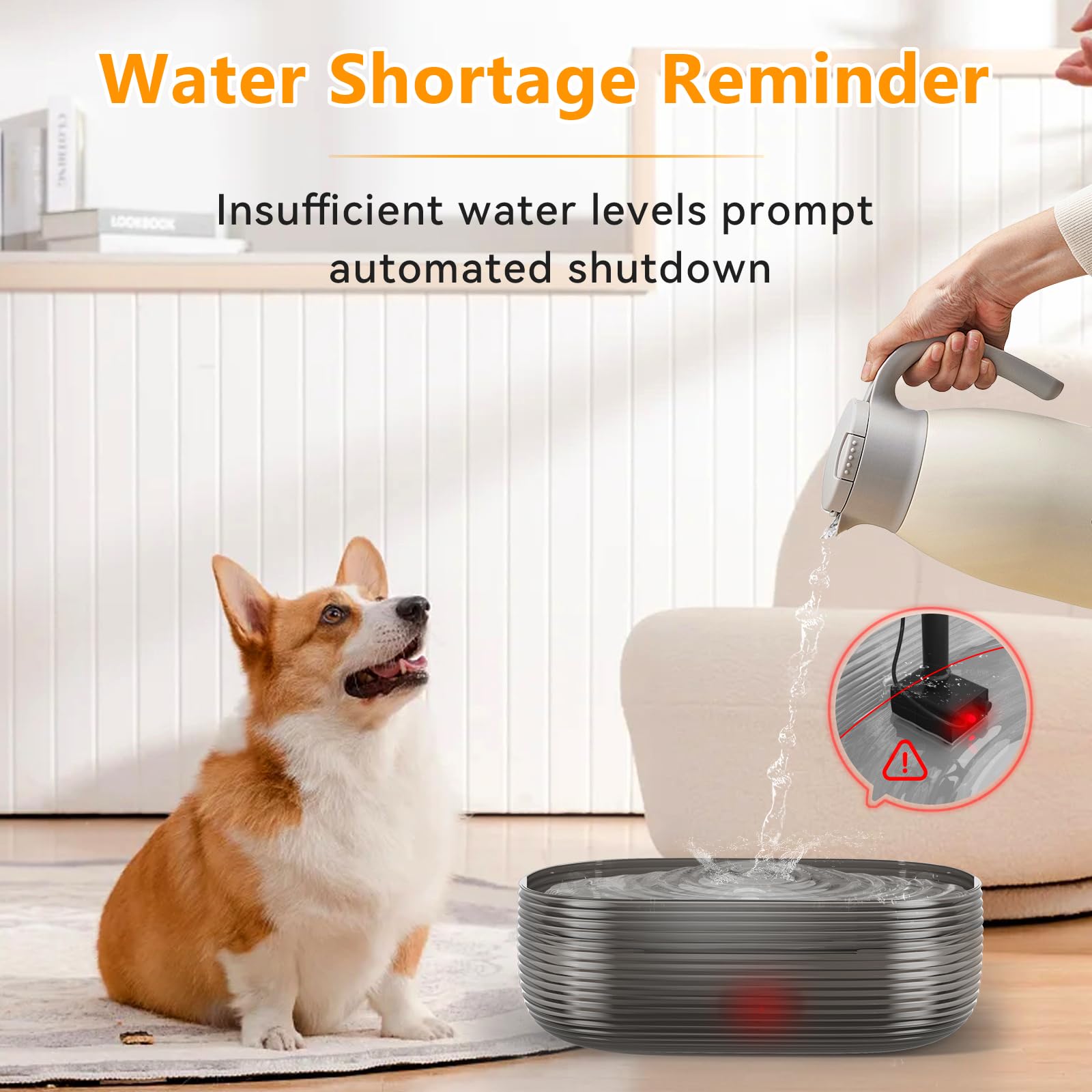 Jmicow 10L/2.6Gal/338Oz Dog Water Fountain For Large Dogs, Dog Fountain Water Bowl, Pet Water Fountain With 5 Replacement Filter