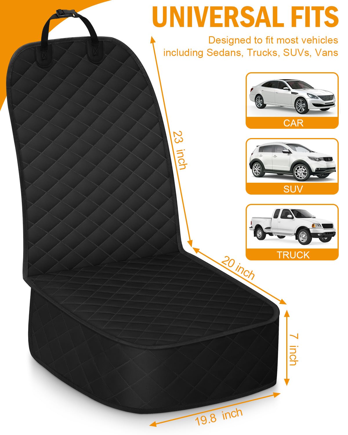 Dog Car Seat Cover, Pets Front Dog Car Seat Cover For Suv, Trucks. Waterproof Nonslip Car Seat Covers For Dogs Front Seats, Medi