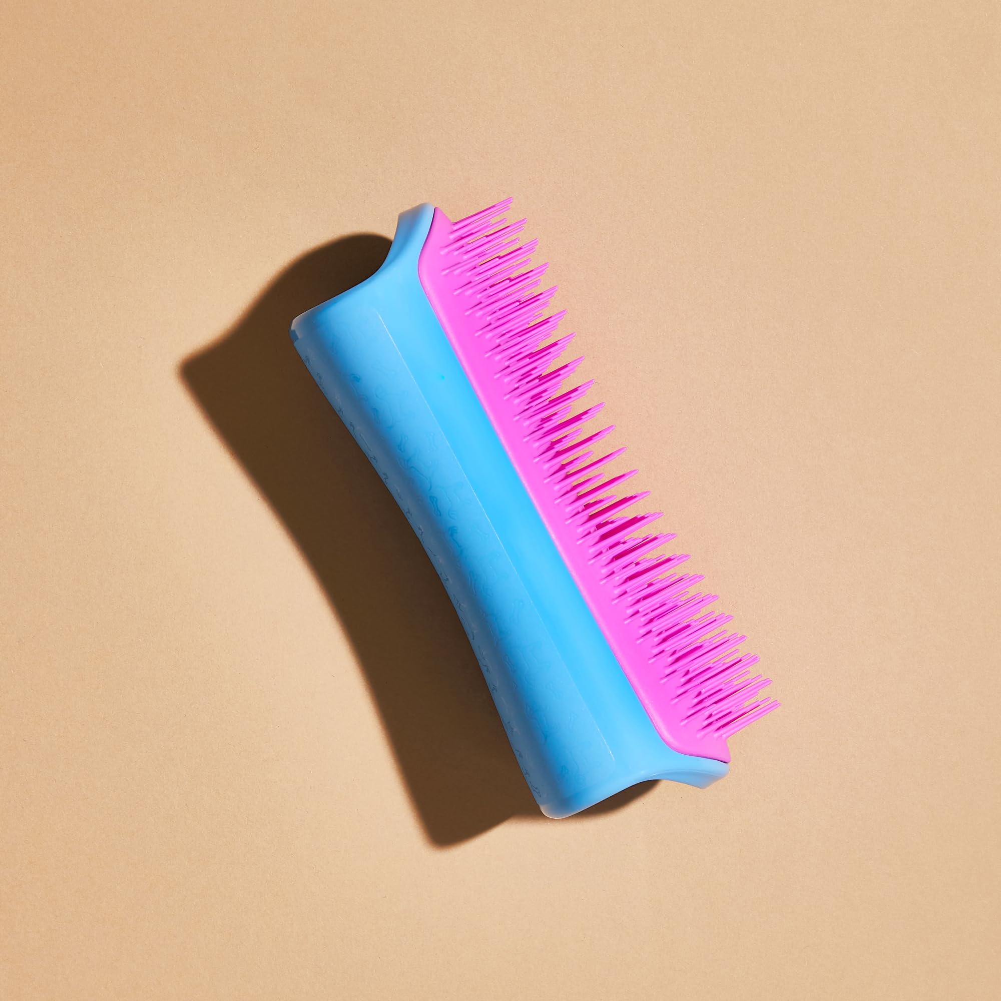 Pet Teezer De-Shedding Dog Brush By Tangle Teezer, Dog Grooming Tool For Long Haired Breeds And Wet Or Dry Fur, Large, Blue & Pi