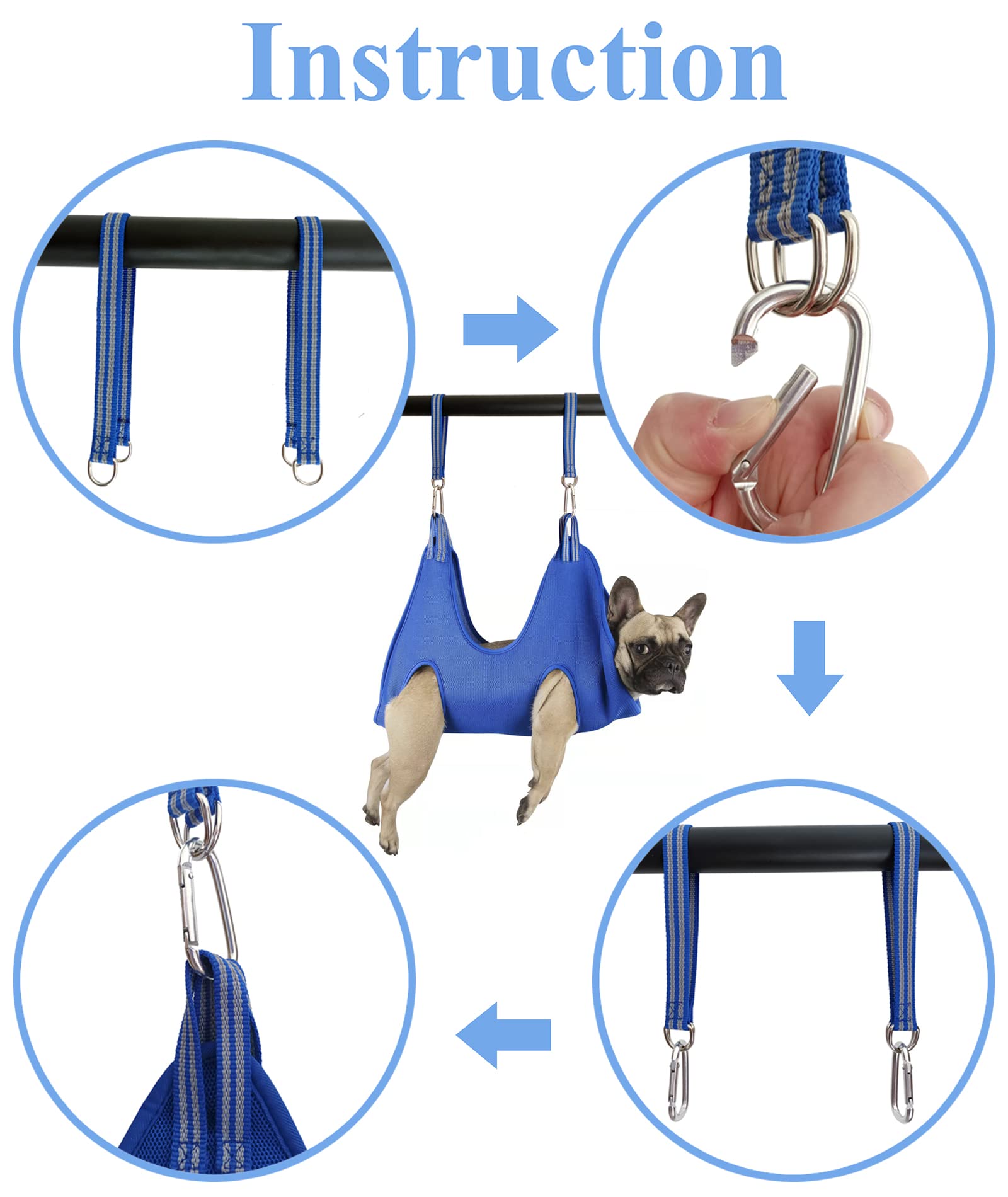 Kkiimatt Pet Dog Grooming Hammock Harness, Dog Nail Hammock Hanger Restraint Bag With Nail Clipper/Trimmer, Dog Grooming Sling Holder Helper For Nail Trimming/Clipping/Cutting