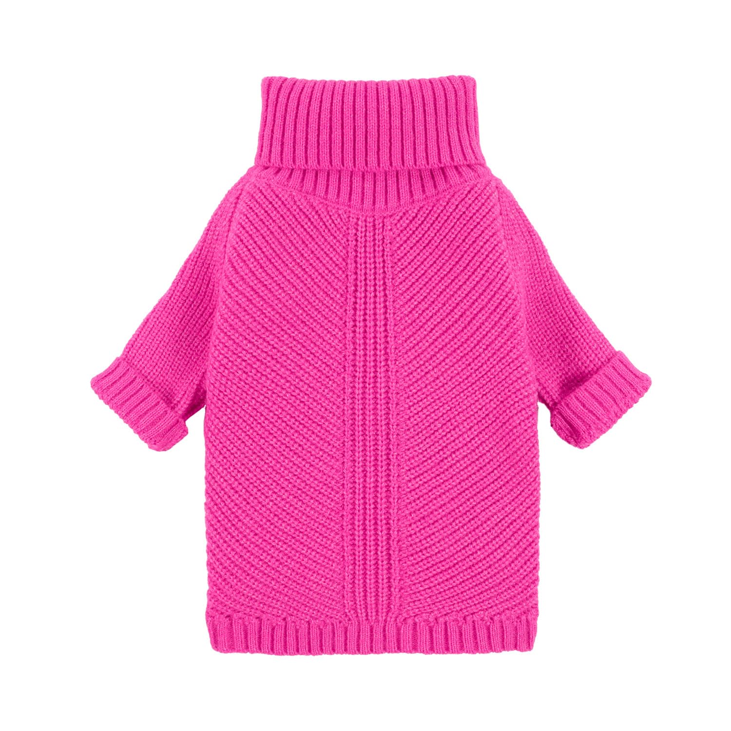 Fitwarm Valentines Dog Turtleneck Sweater, Dog Winter Clothes For Small Dogs Girl, Knitted Pet Coat, Cat Outfit, Hot Pink, Small