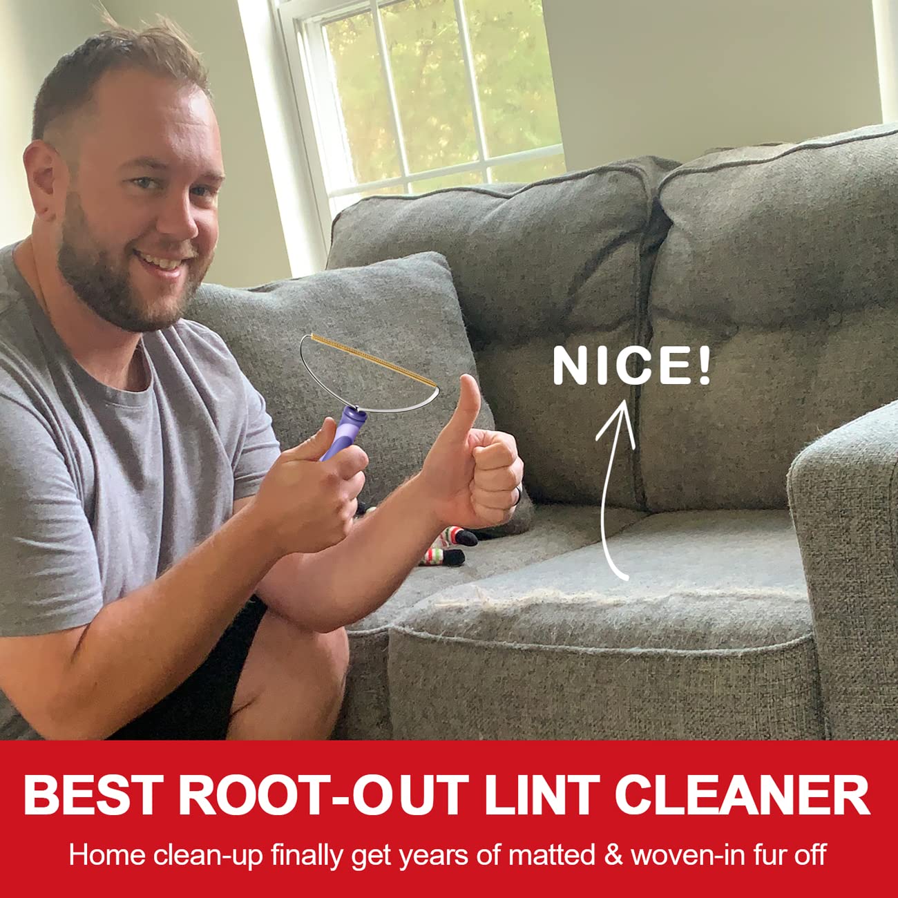 Pet Hair Remover, Dog Cat Hair Remover, Lint Cleaner Pro, Fur Removal Tool, Portable Carpet Scraper For Carpets, Car Mat, Couch,