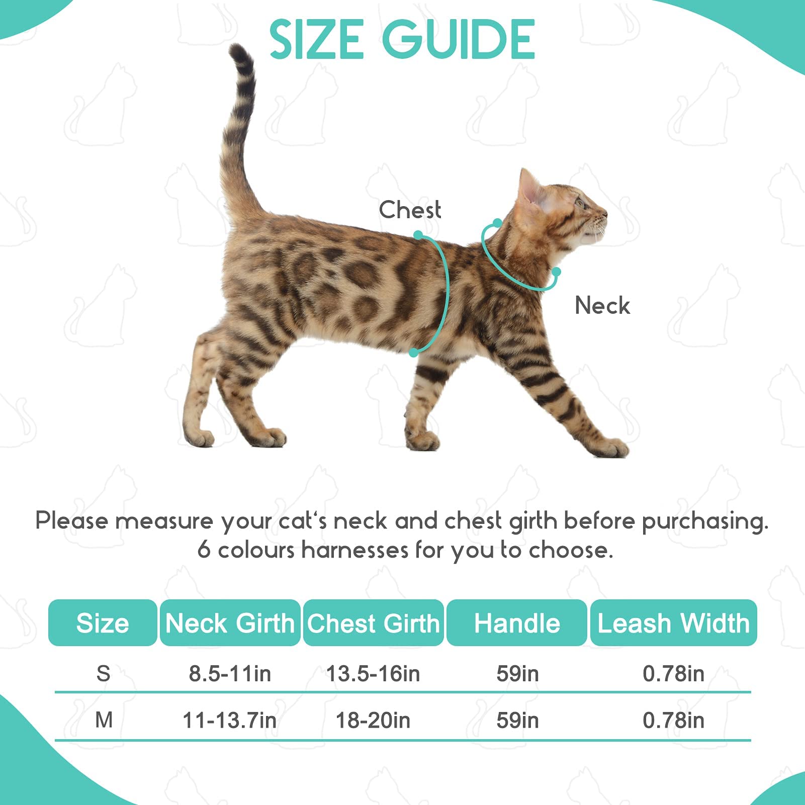 Pupteck Reflective Cat Harness And Leash Set Escape Proof - Pet Vest Harness For Cats Small Dogs Rabbits Bunny Adjustable Travel Walking Outside