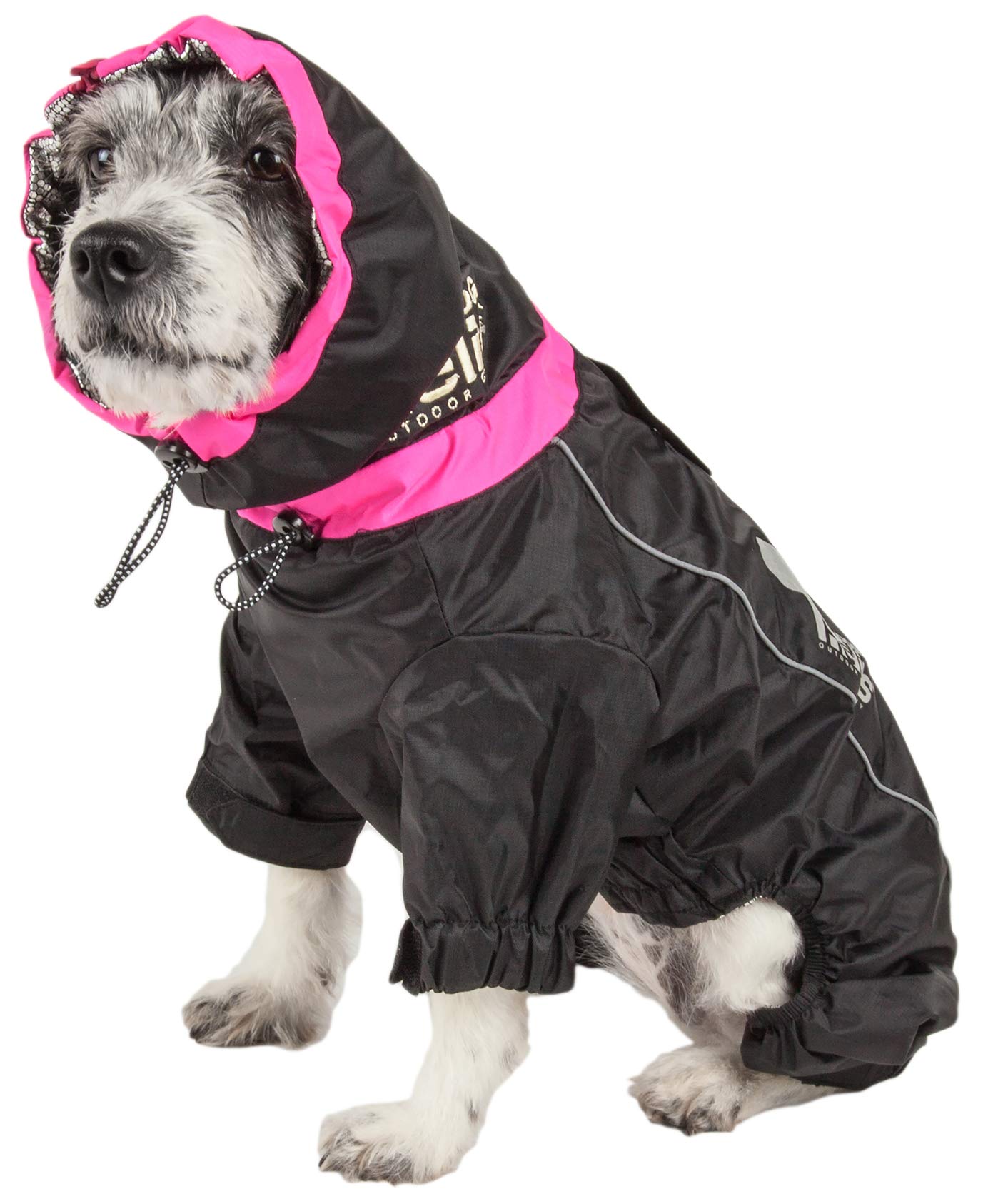 DOGHELIOS 'Weather-King' Windproof Waterproof and Insulated Adjustable Full Bodied Pet Dog Jacket Coat w/ Heat Retention Technology, Small, Black