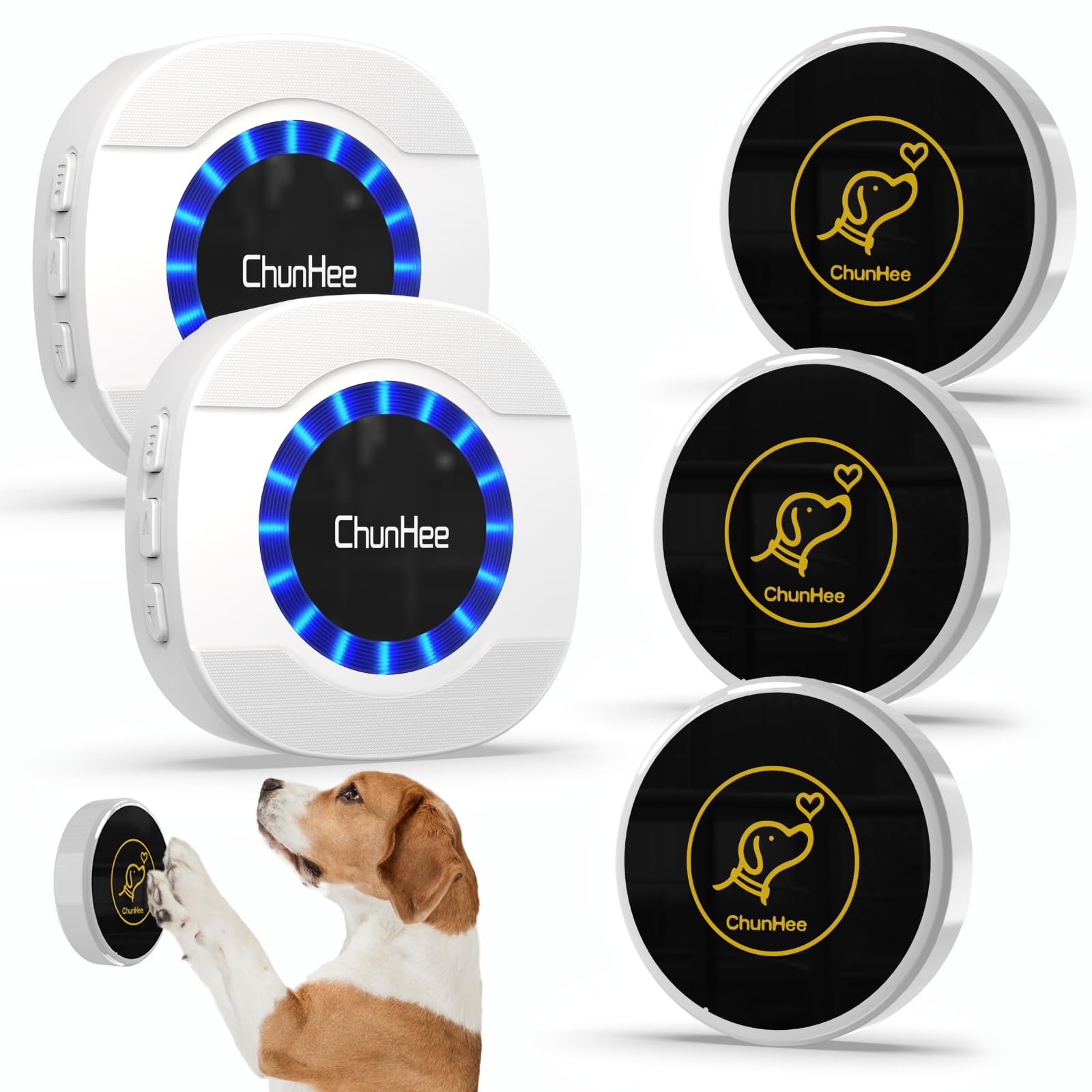 Chunhee Smart Dog Door Bells, Wireless Dog Doorbells For Potty Training To Go Outside, Dogs Bells For Doggie To Ring To Go Potty