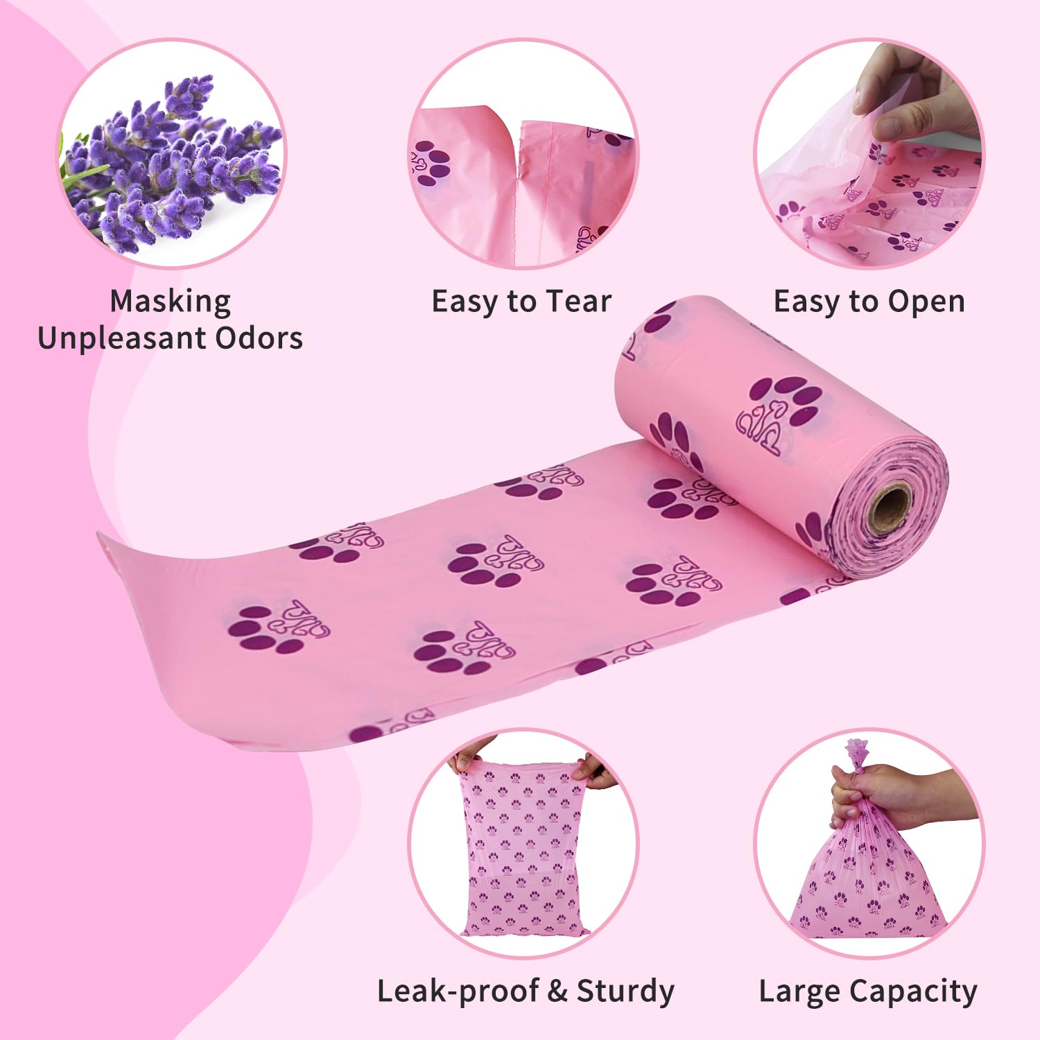 Mygodpet Dog Poop Bags Rolls 300 Count Biodegradable Poop Bags Refills For Dog And Cat Lavender Scented Waste Bag Leak Proof Dog