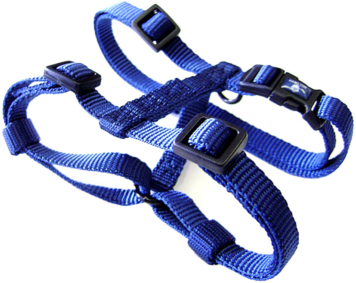 Hamilton Adjustable Comfort Nylon Dog Harness, Navy Blue, 3/8'' x 10-16''