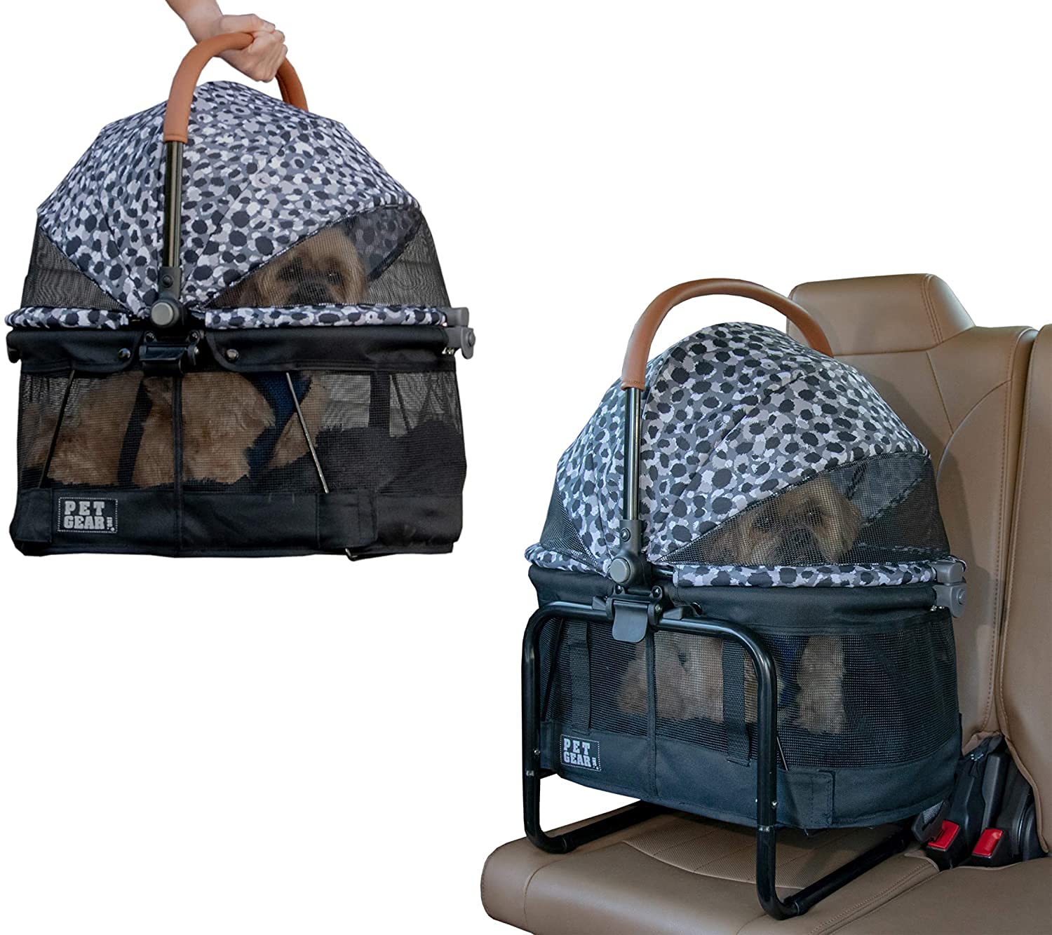 Pet Gear View 360 Pet Carrier & Car Seat With Booster Seat Frame For Small Dogs & Cats, Mesh Ventilation, Push Button Entry, No Tools Required, 4 Colors