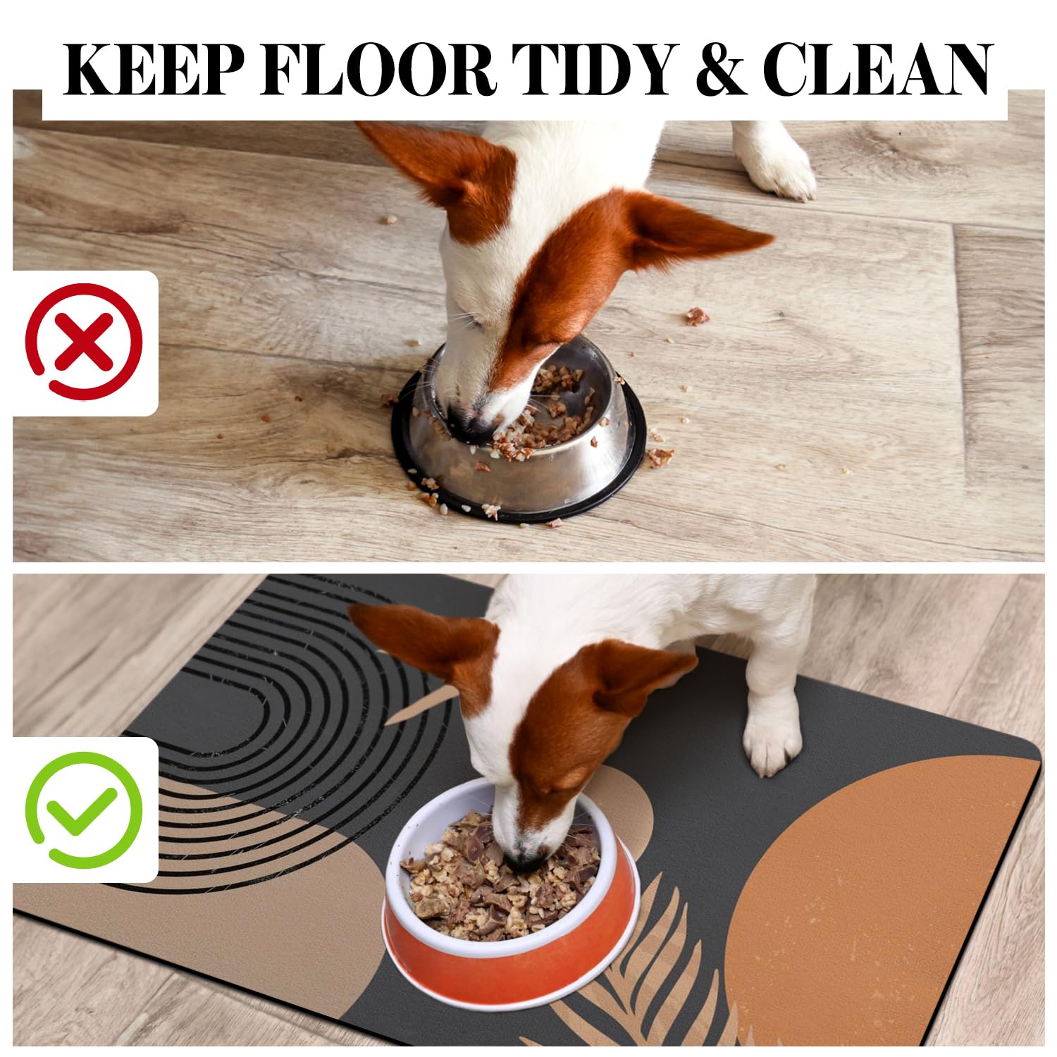 Dog Food Mats for Floors Absorbent, Pet Cat Food Mat - Non Slip Dog Bowl Mats for Food and Water Pet Supplies