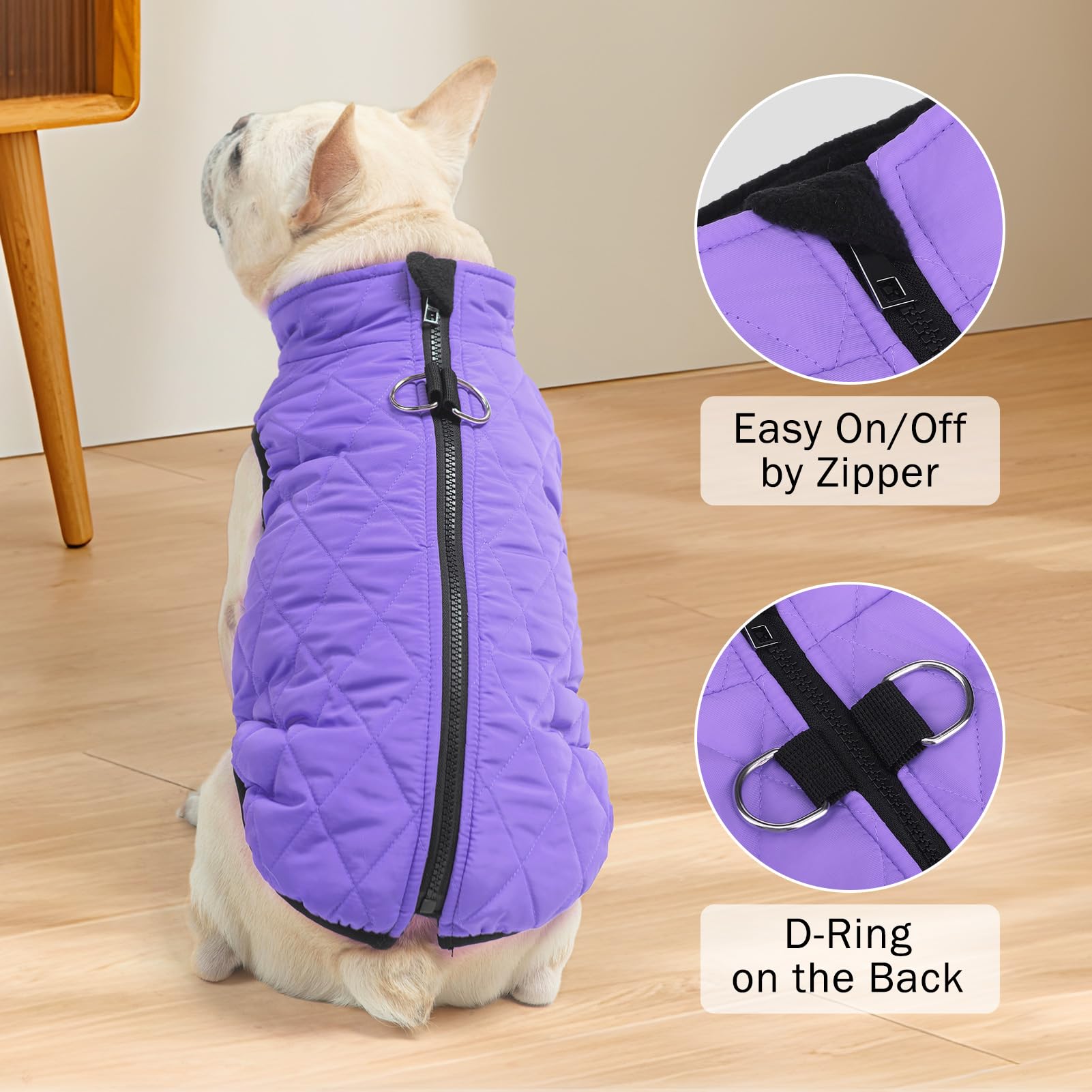 Scenereal Warm Dog Jacket - Winter Coat With Harness, Waterproof, Fleece Puffer Vest Windproof Snow Clothes For Small To Medium