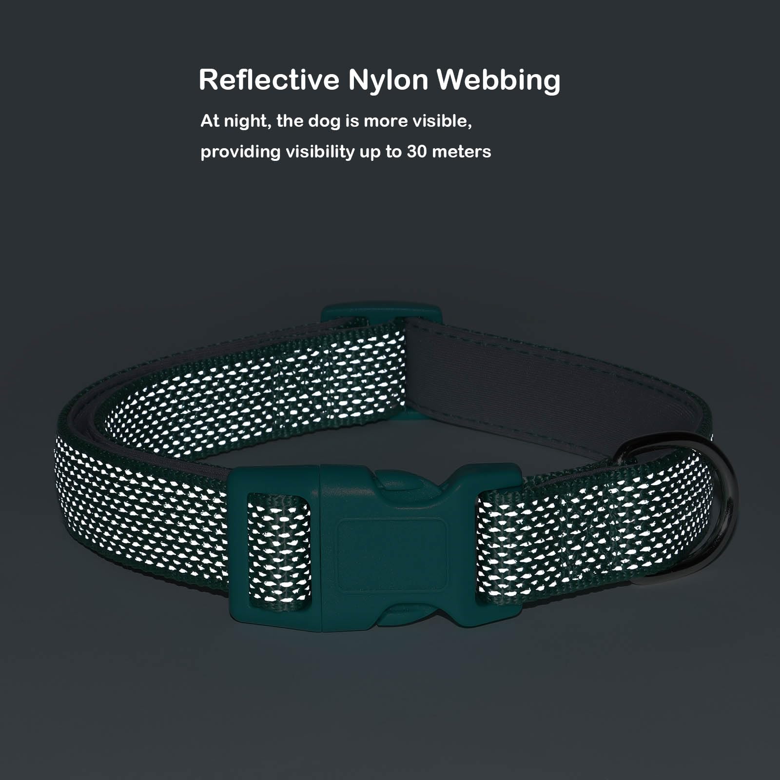 Reflective Dog Collar Padded-4 Size, Breathable Nylon Soft Neoprene Pet Collar For Small Medium And Large Dogs (Blue, S)