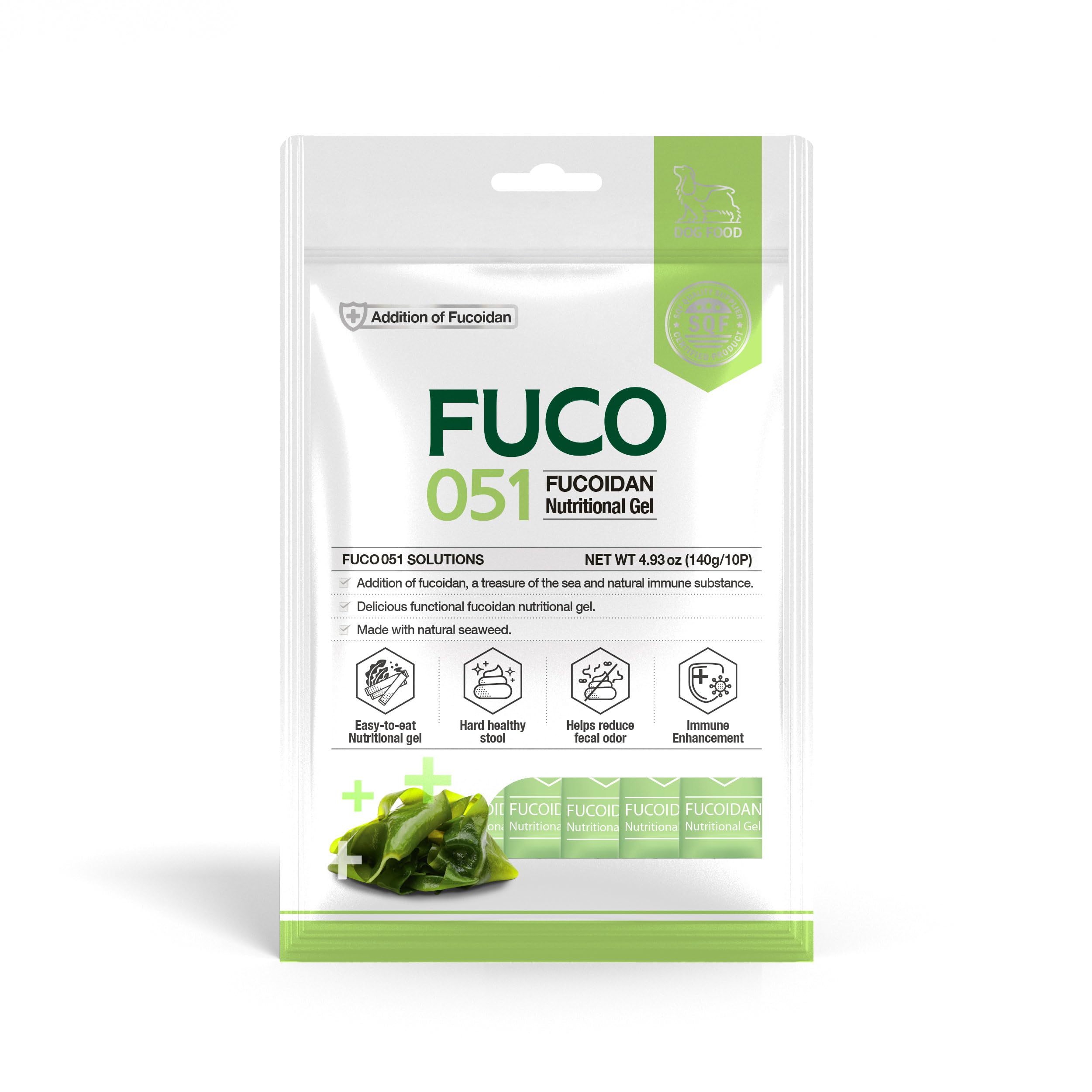 Fabrechew Fuco 051 Fucoidan Gel Treat for Dogs - Digestive, Immune & Stool Odor Support with Spirulina, Prebiotics & Seaweed Sup