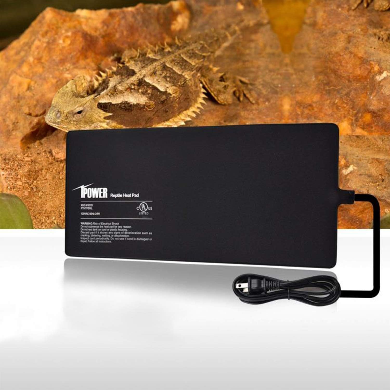 Ipower 8X12 Inch Reptile Heat Pad Under Tank Heater, Energy-Efficient & Waterproof Design Terrarium Warmer Mat For Turtles, Liza