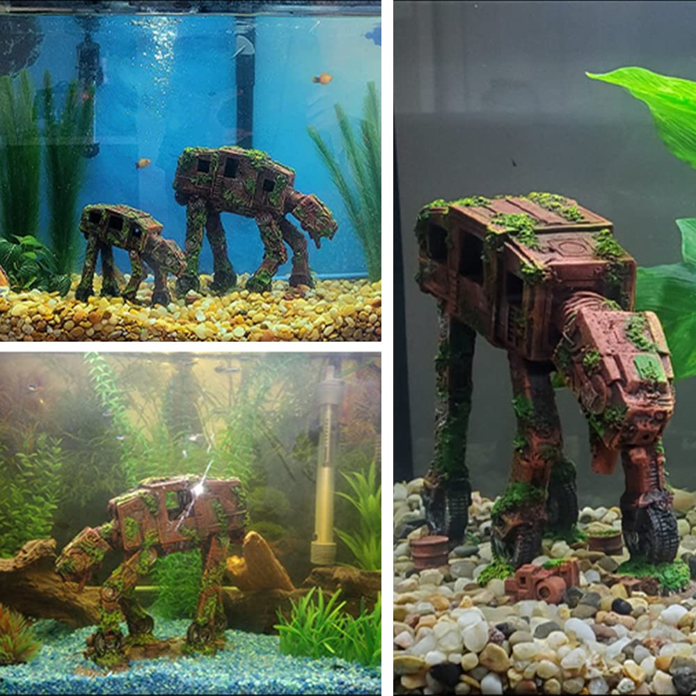 fazhongfa Fish Tank Decorations Star Wars Aquarium Accessories Small to Large Fish Tank Resin Decor for Betta Goldfish Hideouts