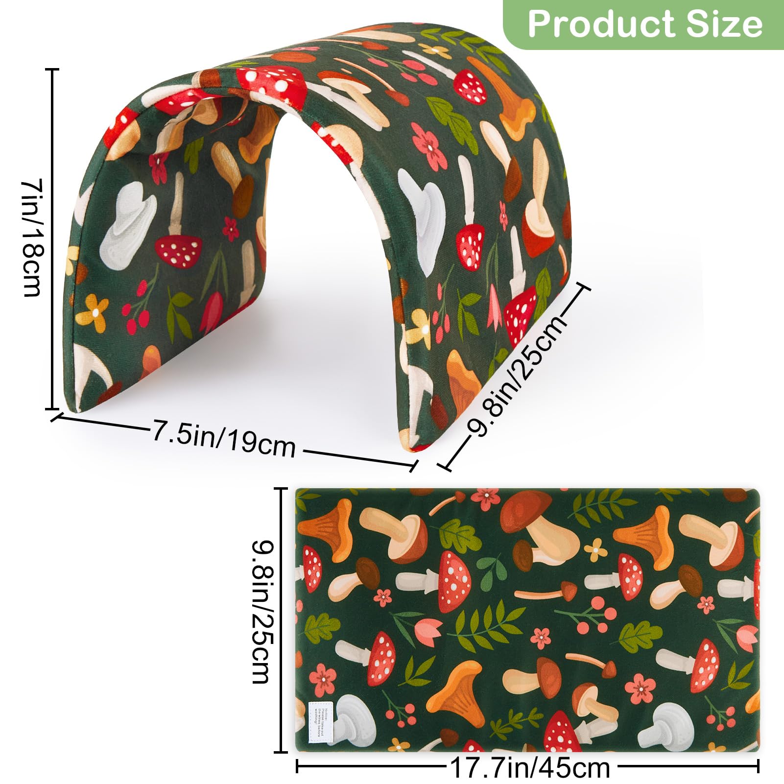 Bienbee Guinea Pig Tunnel, Guinea Pig Hideout, Washable Rabbit Tunnel And Bunny House, Rabbit Toys In Cages For Guinea Pig Bunny Rabbit Small Animal Green Mushroom