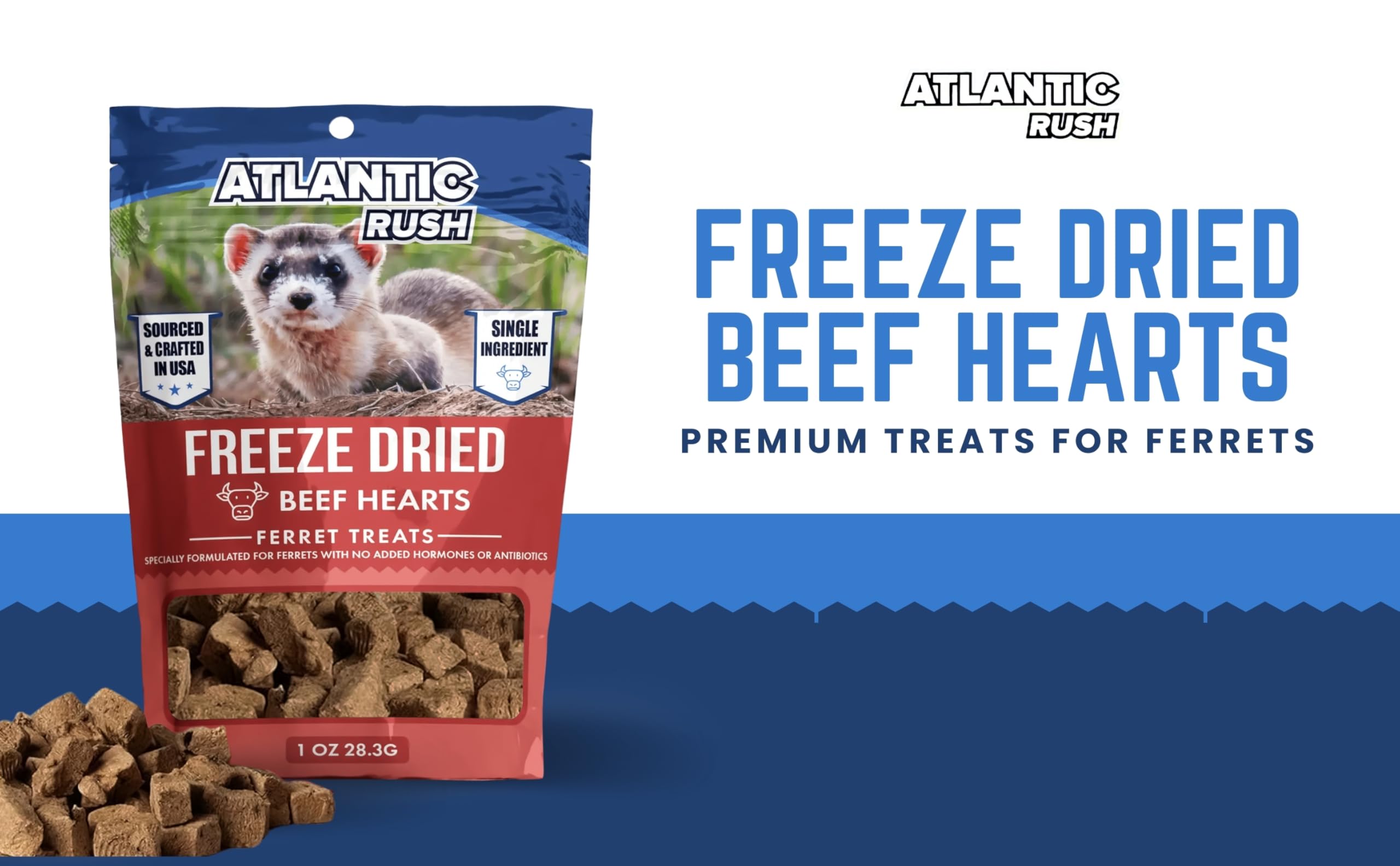 Freeze Dried Small Pet Treats - Resealable Bag of Treats for Ferrets - Ferret Snacks - Single Ingredient Ferret Food With No Pre