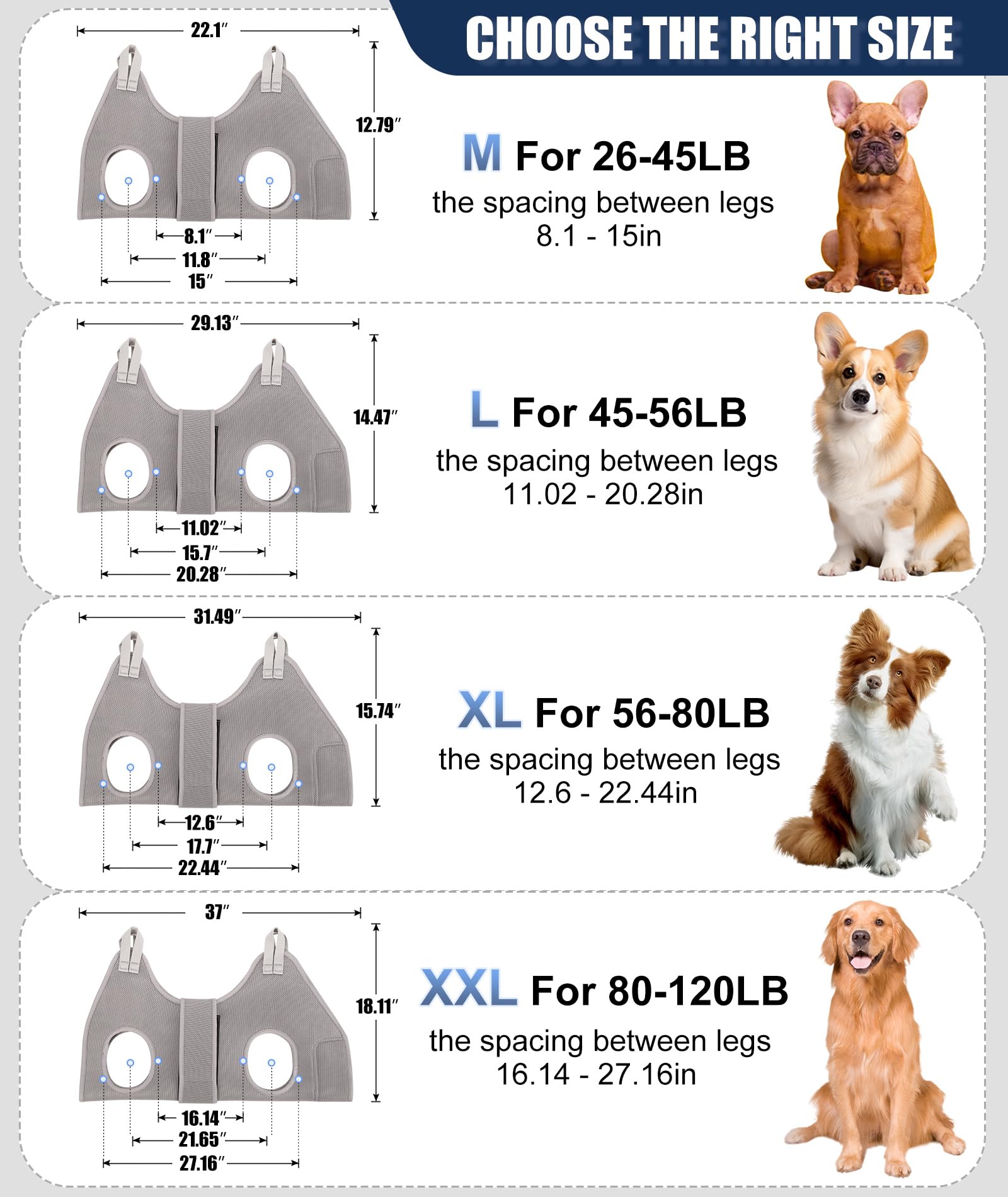 Kkiimatt Dog Grooming Hammock, M Dog Hammock For Nail Trim,Silver Gray Dog Grooming Harness Holder Dog Hanger For Nail Trimming